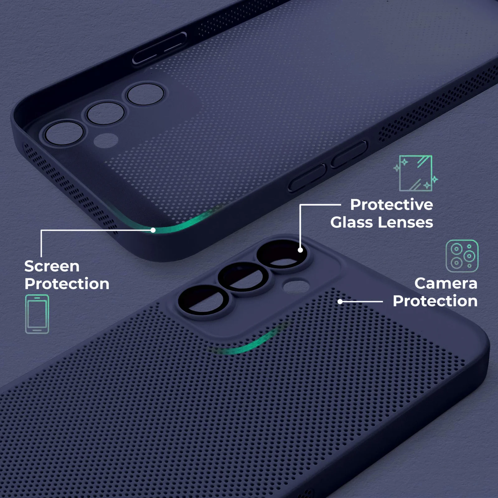 DL3 Mobilak PC Protective Case for Honor 200 5G with Camera Protection and Shockproof Design - Blue