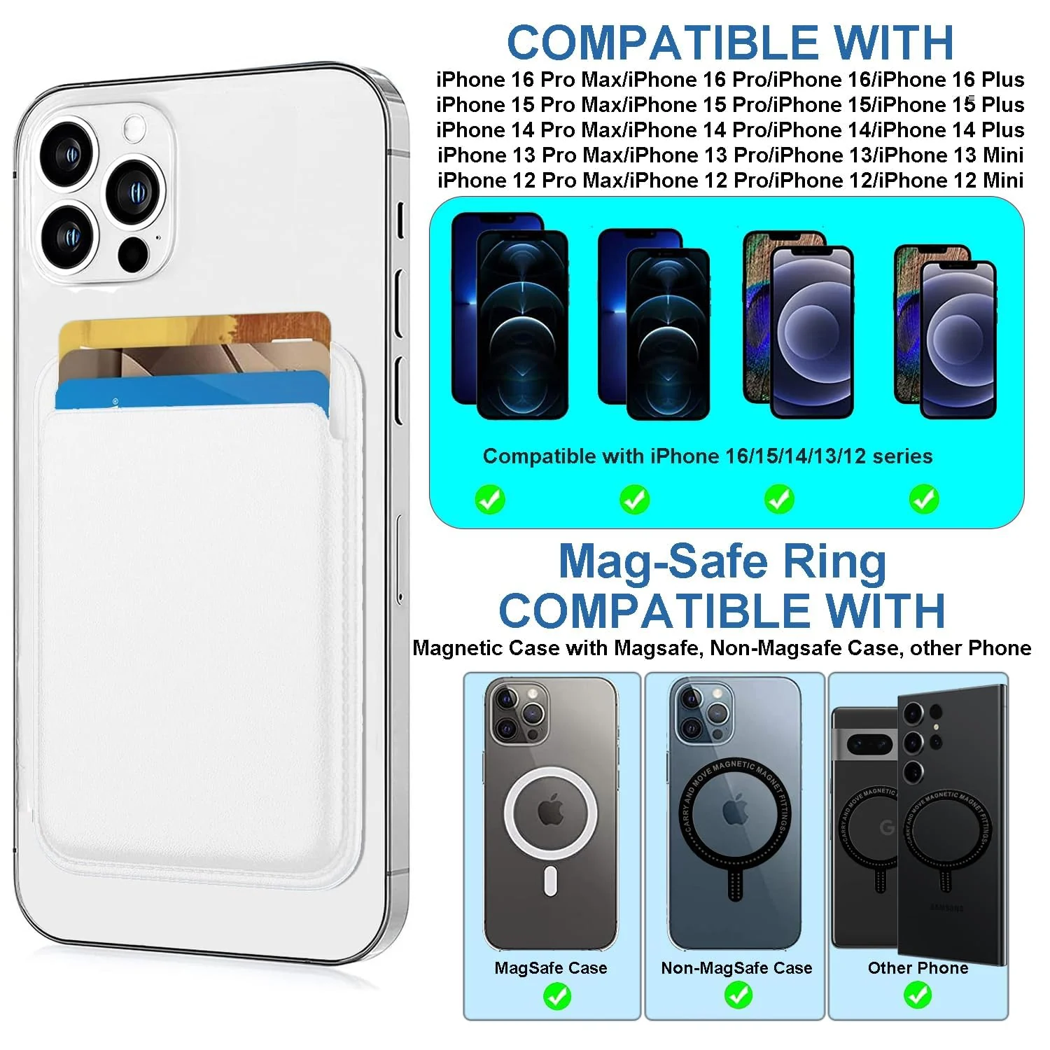 DL3 Mobilak Magnetic Card Holder Phone Wallet for iPhone 16/15/14/13/12 Series with MagSafe, Wallet for iPhone 16 15 14 Pro Max Plus Series, MagSafe 3 Wallet for iPhone 13 12 Pro Max Mini Series - Lavender