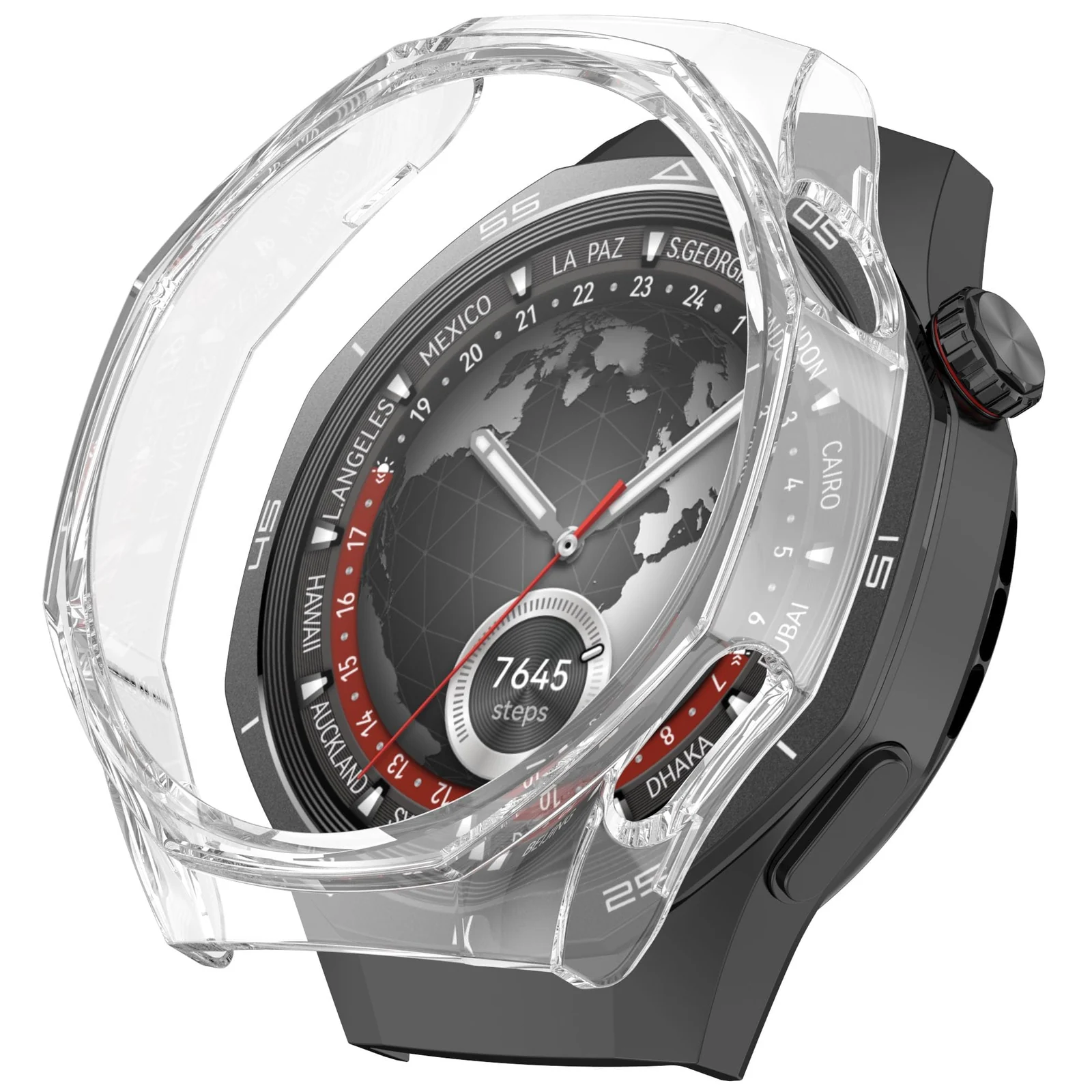 DL3 Mobilak Coverage Case with No Screen Protector Compatible with Huawei Watch GT 5 Pro 46MM, Disscool PC and Real Glass Protective Case Cover Compatible with Huawei Watch GT5 Pro 46MM - Clear