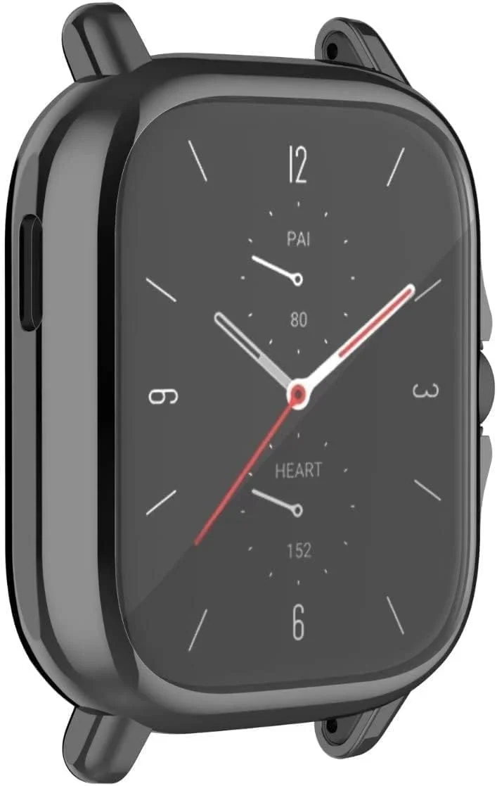 DL3 Mobilak Case Compatible with Amazfit GTS 3 & Amazfit GTS Case All-Around Screen Protector Watch Soft TPU Shockproof Cover Slim Guard Thin Bumper Shell Protector - Black