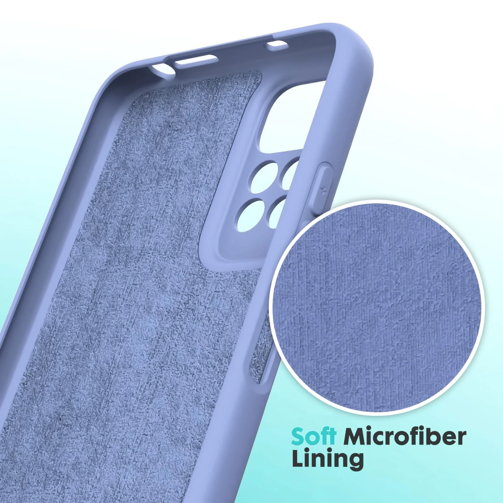 DL3 Mobilak Liquid Silicone Protective Case with Soft Microfiber Lining with Full Camera Protection for Xiaomi Redmi Note 12 Pro 4G / Redmi Note 11 Pro 4G&5G - Baby Blue