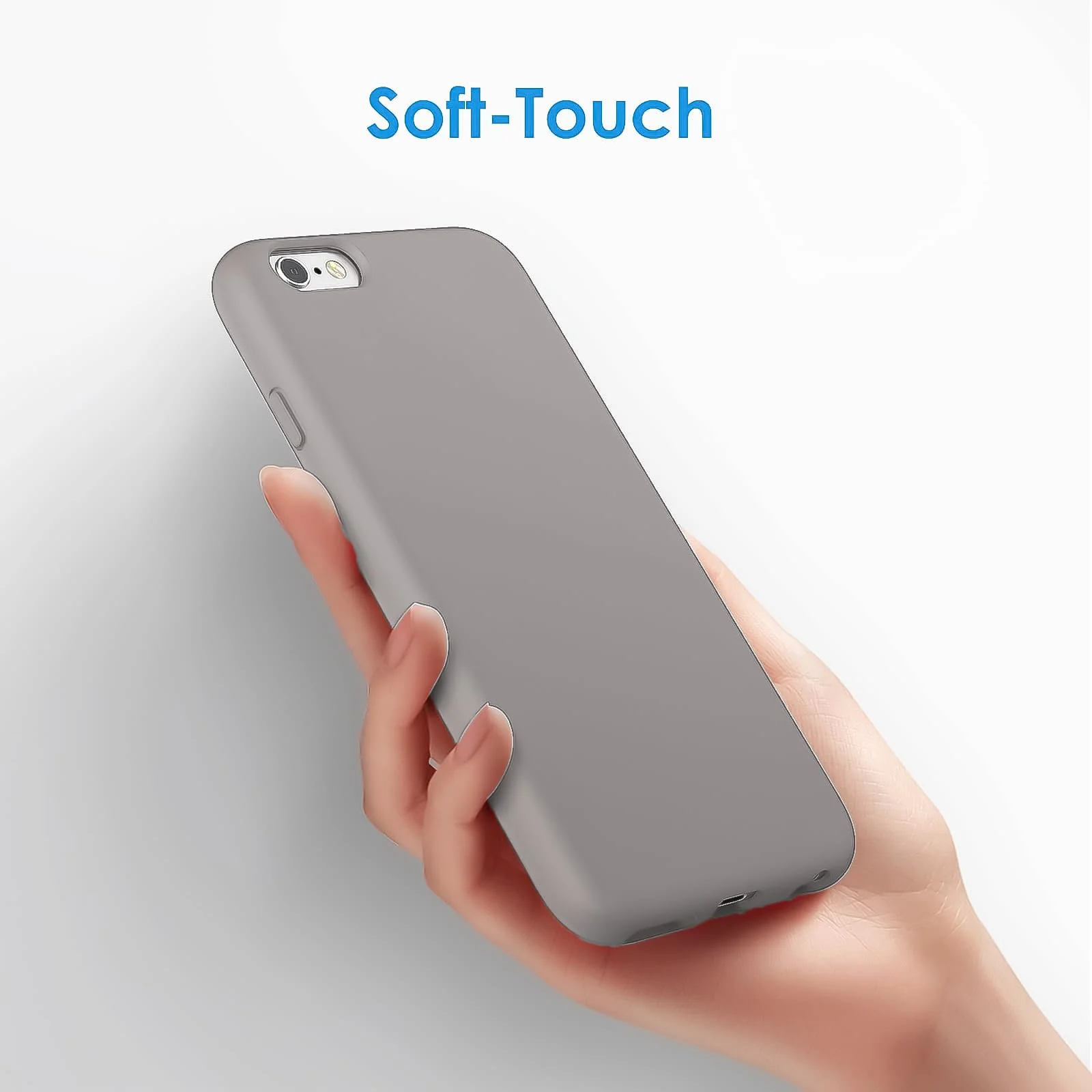 DL3 Mobilak Liquid Silicone Protective Case for iPhone 6 Plus / 6S Plus with Camera Protection and Microfiber Lining - A Stone