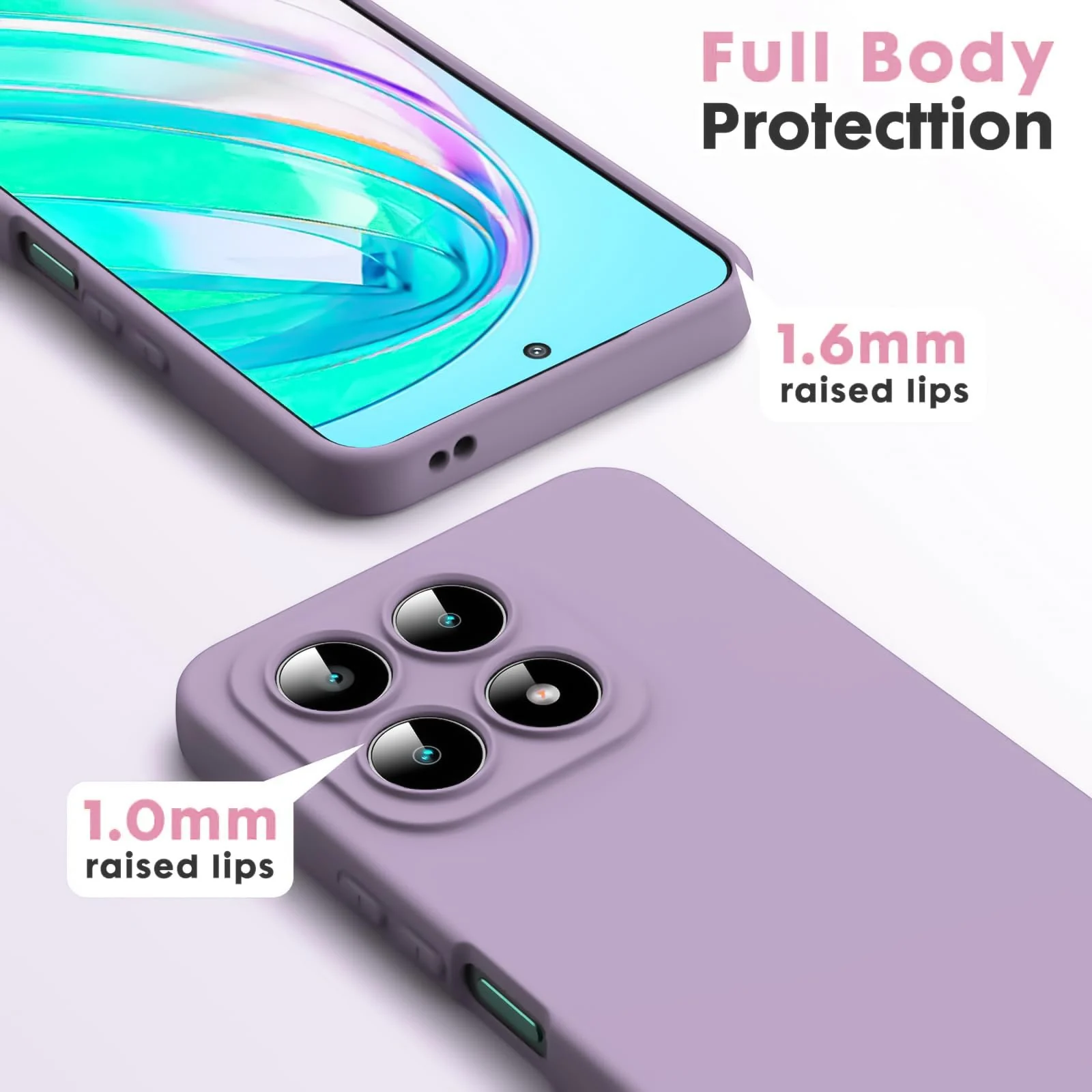 DL3 Mobilak Liquid Silicone Case for Honor X8a, Not compatible with MagSafe, Supports wireless charging, Camera protection - Lavender