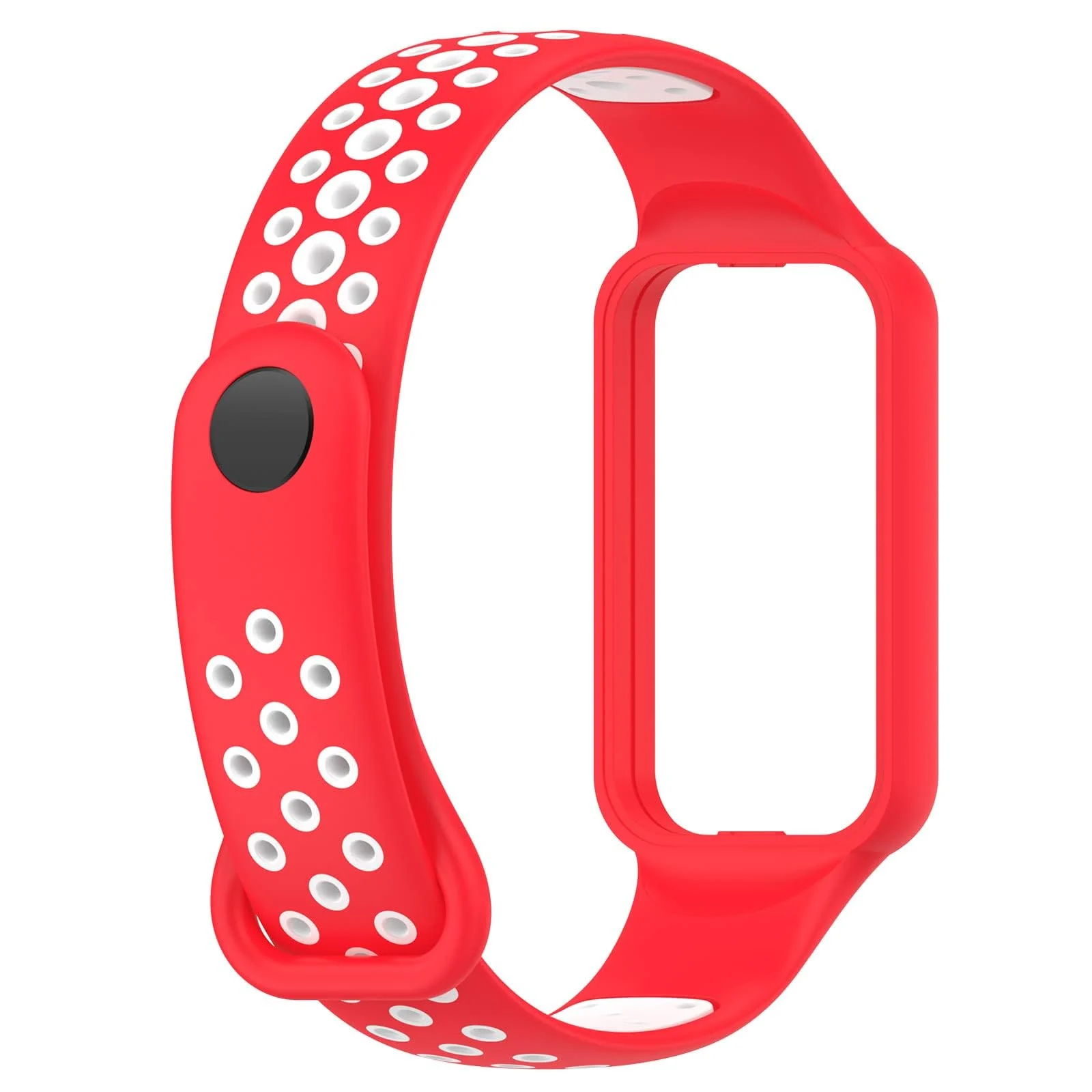 DL3 Mobilak Smart Watch Strap for Xiaomi Redmi Band 2, Sport Silicone Watch Band Wrist Strap, Replacement Bracelet Wristband Wrist Strap for Xiaomi Redmi Smart Band2 Accessories - Red White