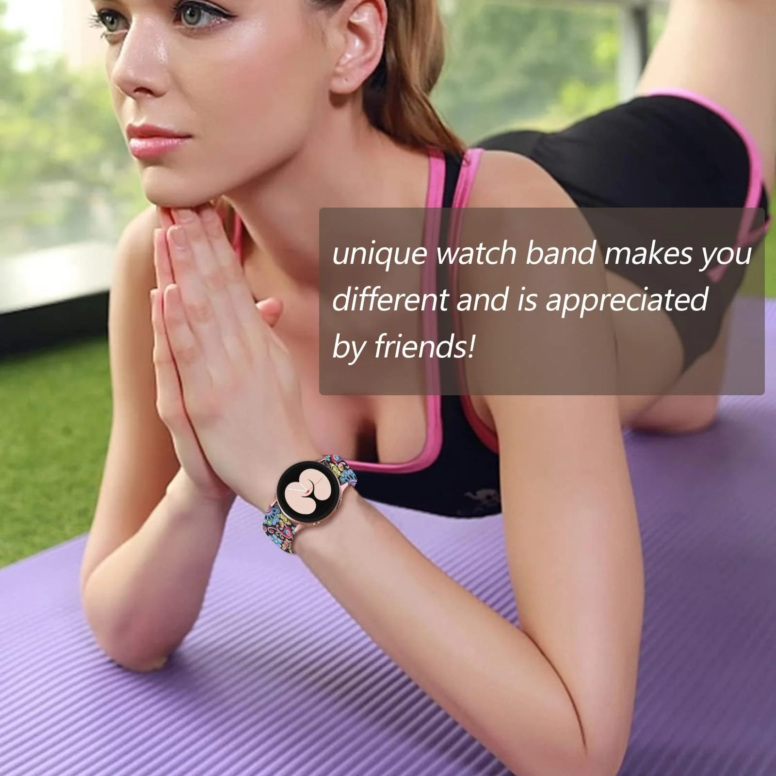 DL3 Mobilak No Gap Bands Compatible with Samsung Galaxy Watch 7 5 4 6 Band 44mm 40mm/Watch 5 Pro 45mm/Galaxy Watch 4 Classic 46mm 42mm Strap,20mm Quick Release Sport Replacement Bands for Women Men - Fireworks