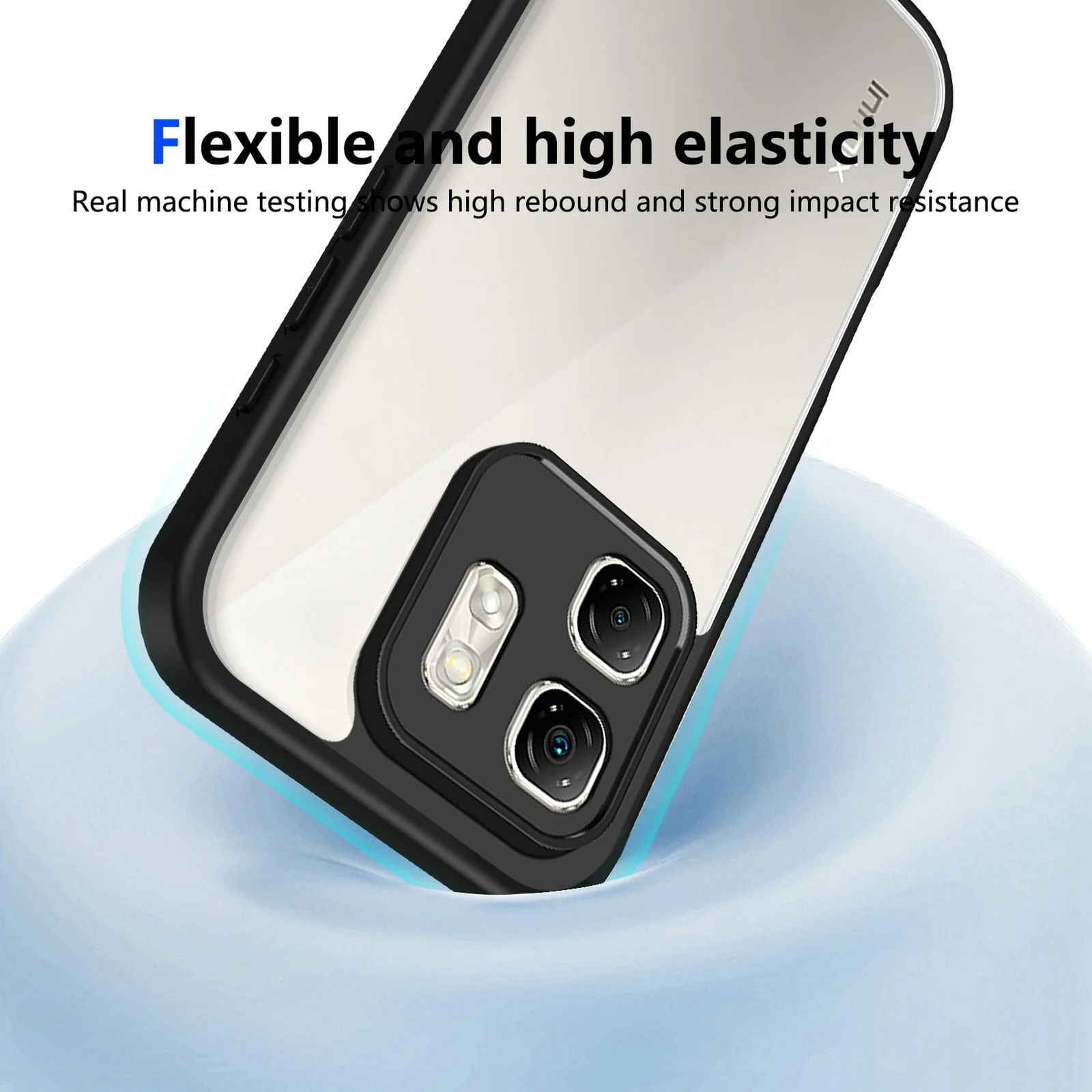 DL3 Mobilak Compatible with Infinix Smart 9 / Infinix Hot 50i Case Transparent, Military-Grade Shockproof Anti-Yellowing, Slim Protective Phone Case Full Bumper Cover With Camera Protective - Black