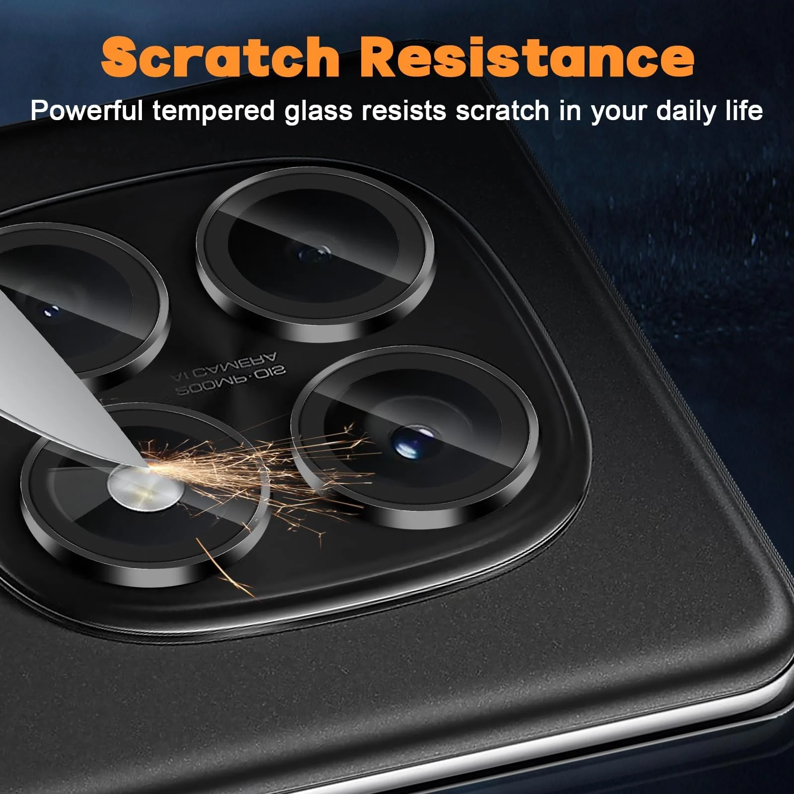 DL3 Mobilak Camera Lens Protector for Xiaomi Redmi Note 14 Pro 4G Accessories, 9H Tempered Glass Metal Individual Ring Camera Cover Screen Protector, Case Friendly, Anti Scratch - Black