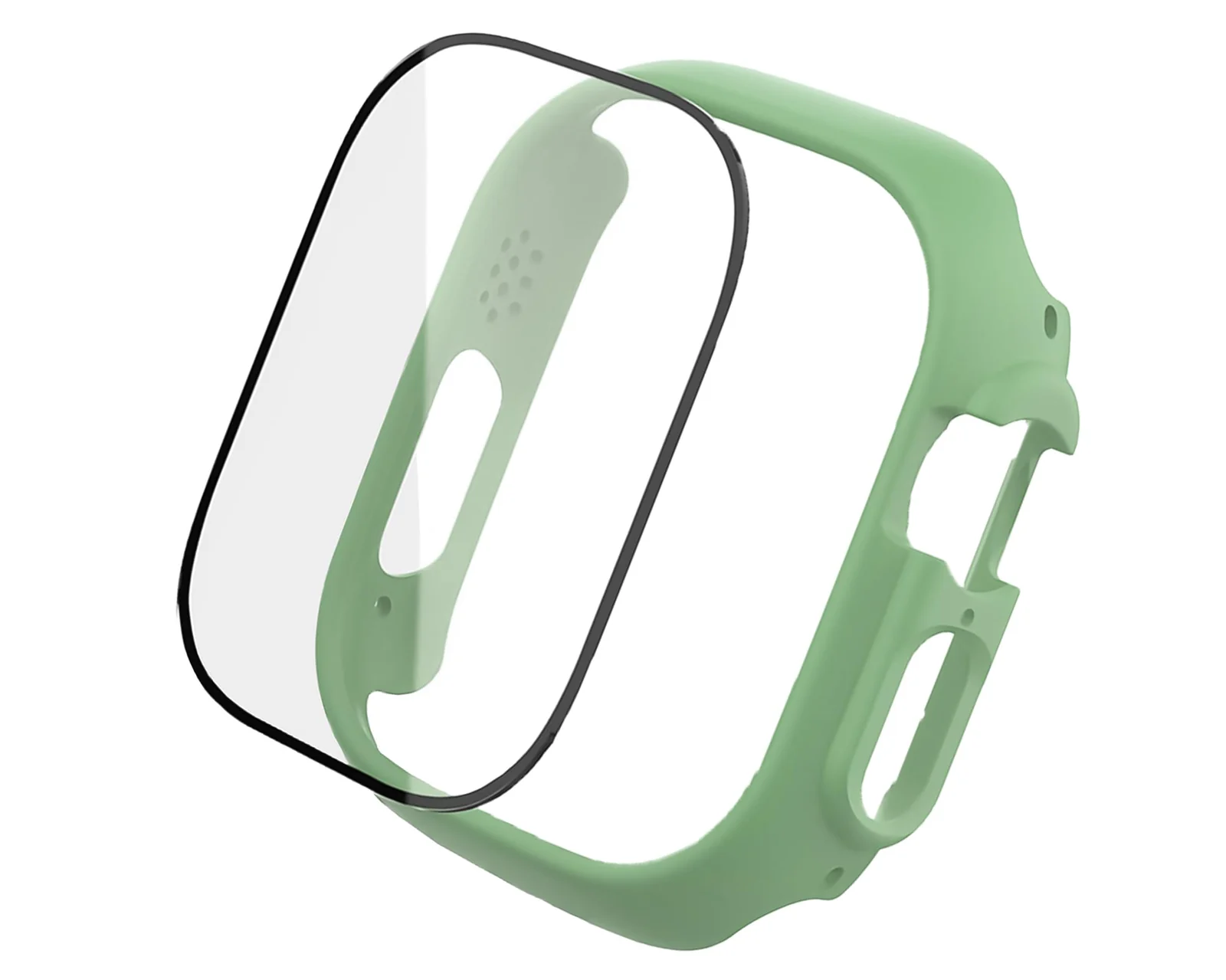 DL3 Mobilak Band with Case For Apple Watch Ultra/Ultra 2 49mm, Adjustable Silicone Sport Wristband Replacement, Strap With Cover Built-in Glass Screen Protector for iWatch Ultra 49 mm - Mint Green