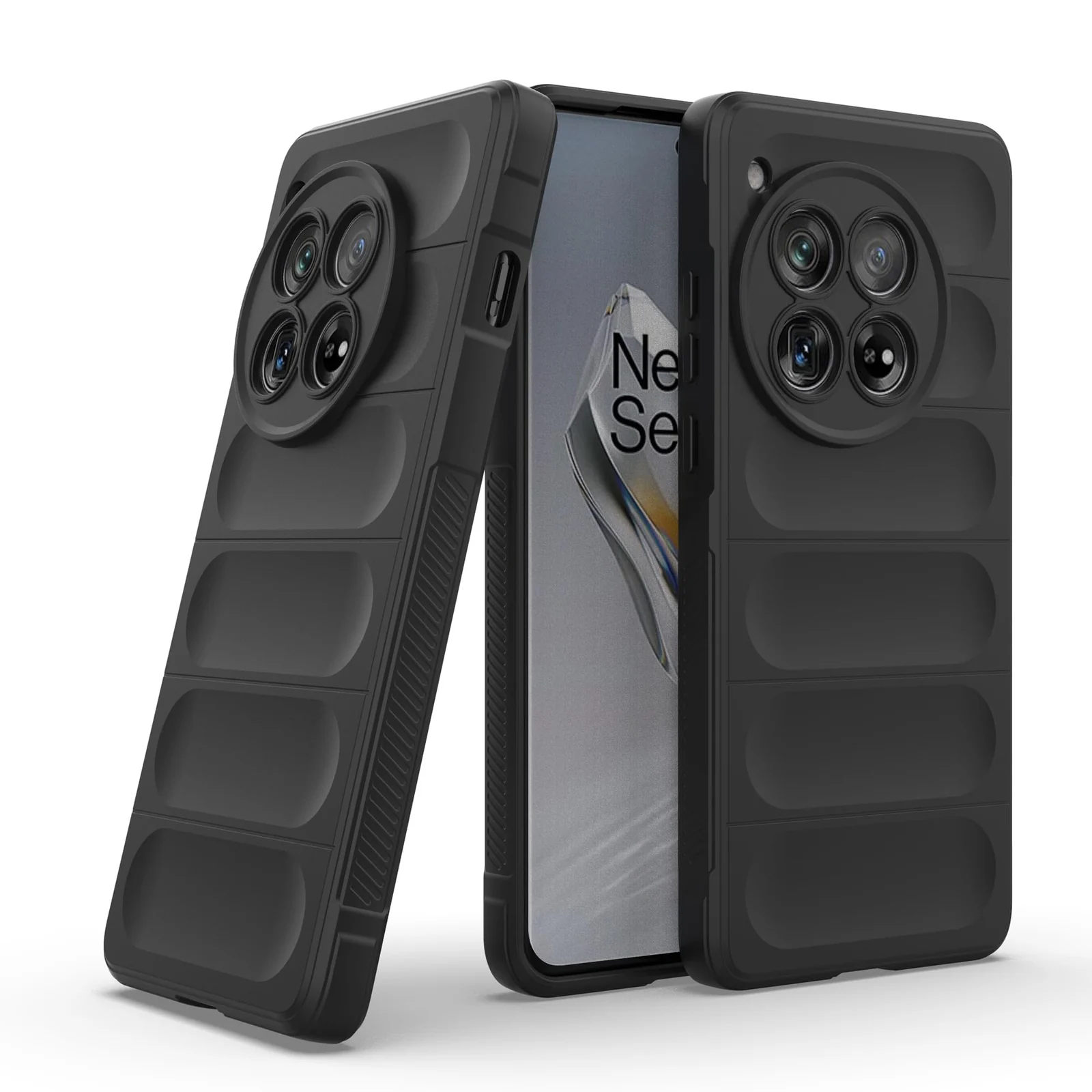 DL3 Mobilak Flexible Silicone and TPU Protective Case with Camera Protection for Oneplus 12R 5G / Oneplus Ace 3 - Black