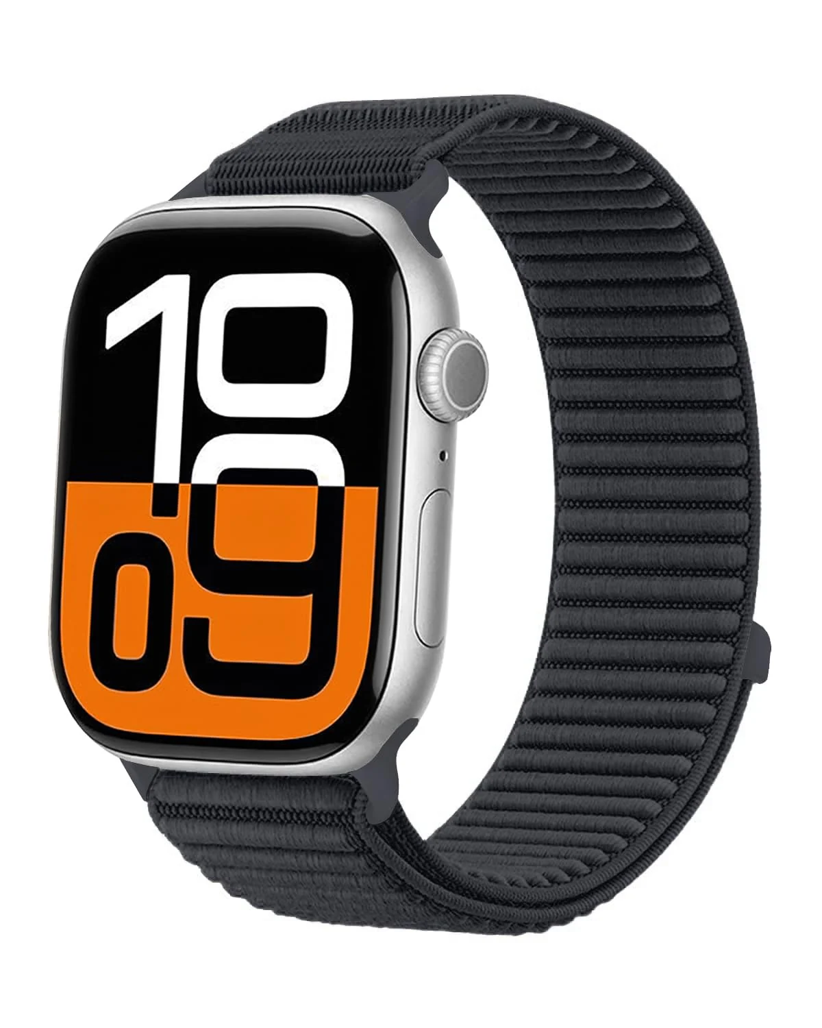 DL3 MOBILAK Elastic Nylon Watch Strap for Apple Watch 42 / 44 / 45 / 46 / 49 mm, Deep Gray