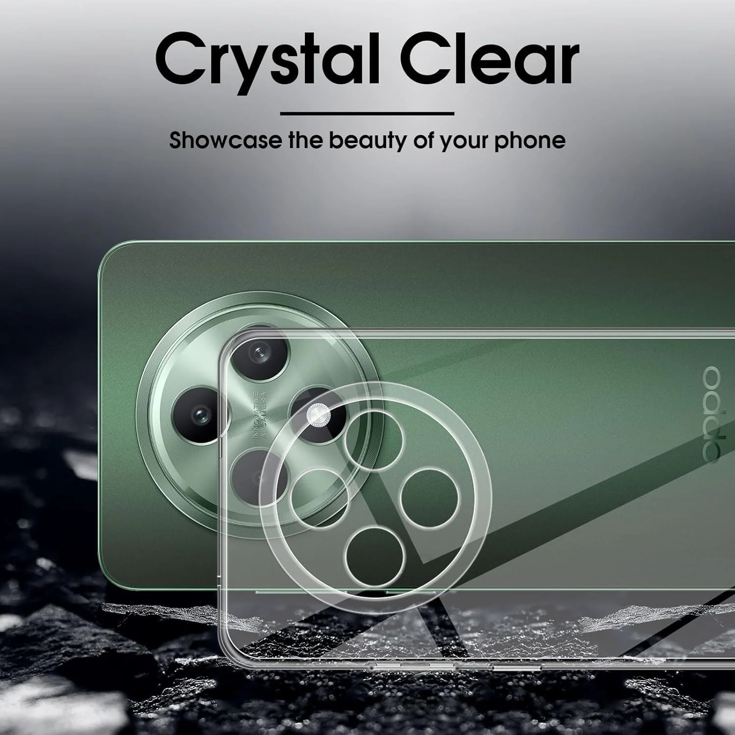 DL3 Mobilak Case Compatible with OPPO Reno 12F 5G /4G Case Crystal Soft TPU Gel Case Flexible Silicone Anti-Scratch Camera Protection TPU Cover - Clear