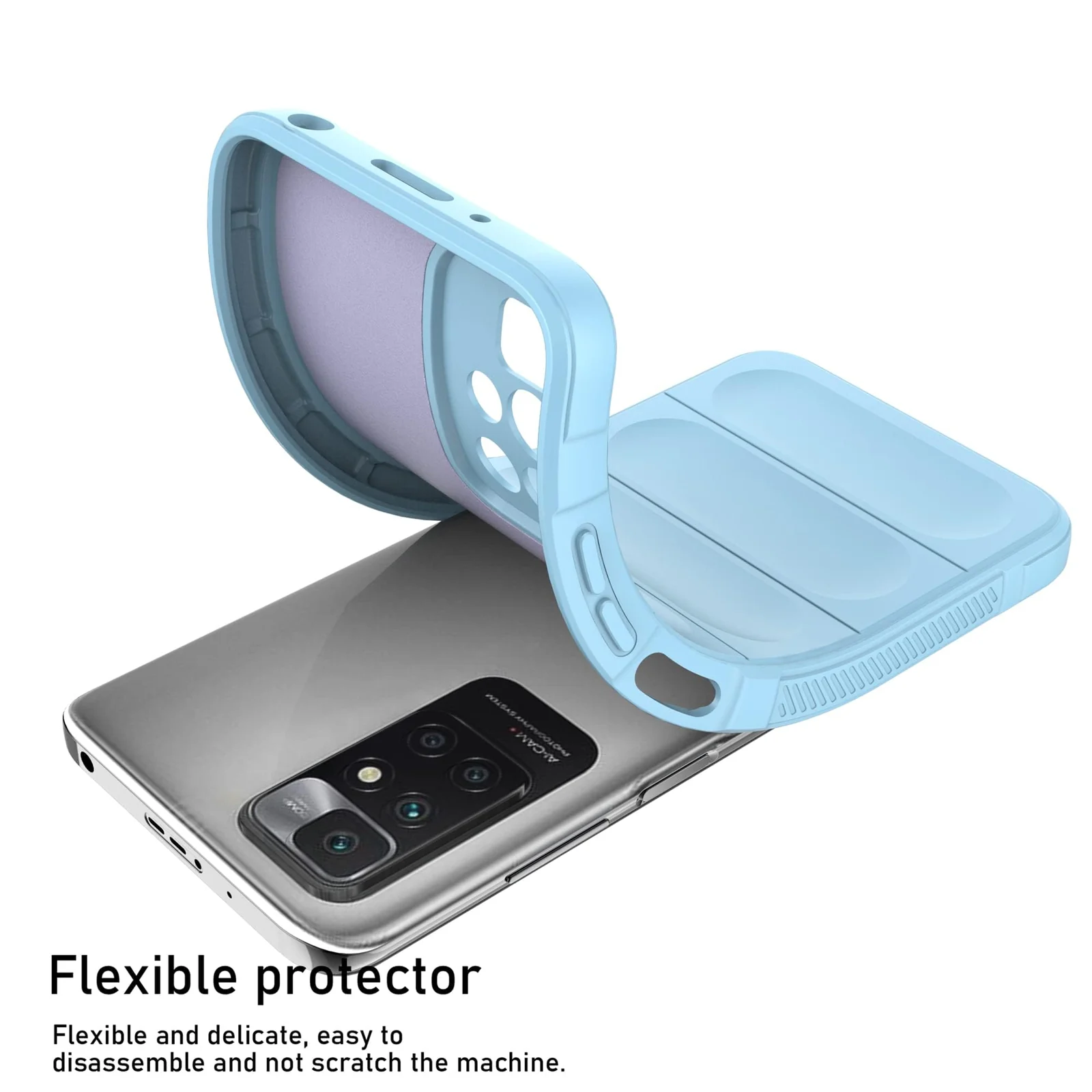 DL3 Mobilak Flexible Silicone and TPU Protective Case with Camera Protection for Xiaomi Redmi 10 4G / Redmi 10 2022 - Baby Blue