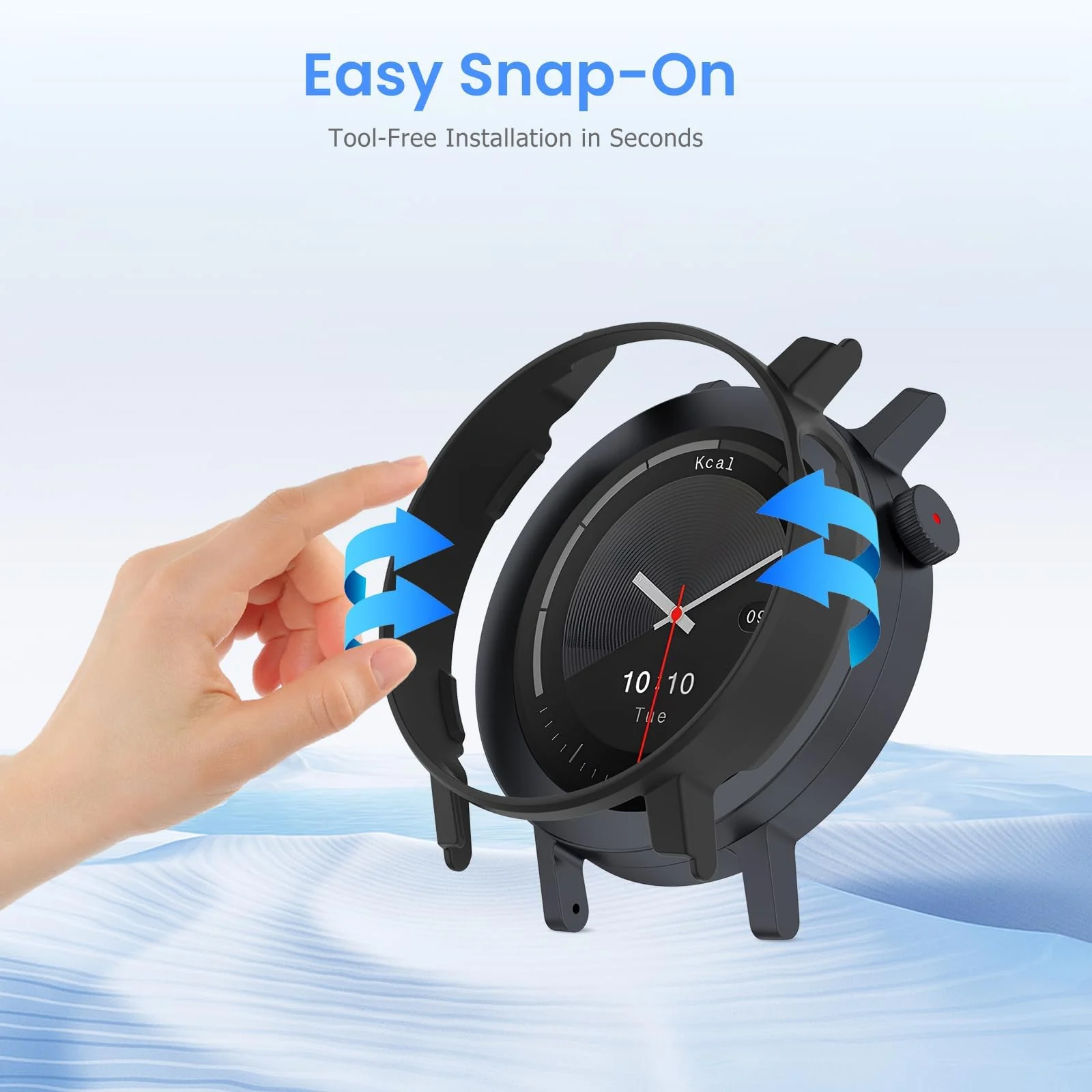 DL3 Mobilak Cover Compatible with CMF by Nothing Watch Pro 3, Hard PC Case, Half Pack Protection, Case Compatible with CMF by Nothing Watch Pro 3 - Black