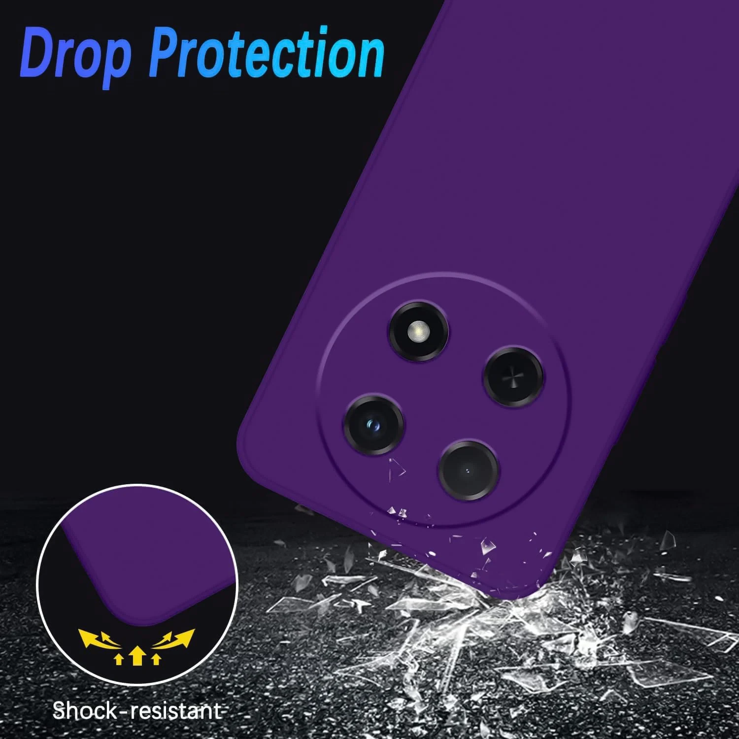 DL3 Mobilak Liquid Silicone Protective Case for Huawei nova 12i with Microfiber Lining and Shockproof Design - Purple