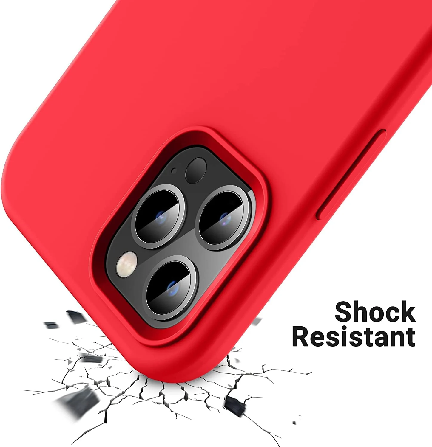 DL3 Mobilak Liquid Silicone Protective Case for iPhone 11 Pro (5.8 Inch) with Camera Protection and Microfiber Lining - Red