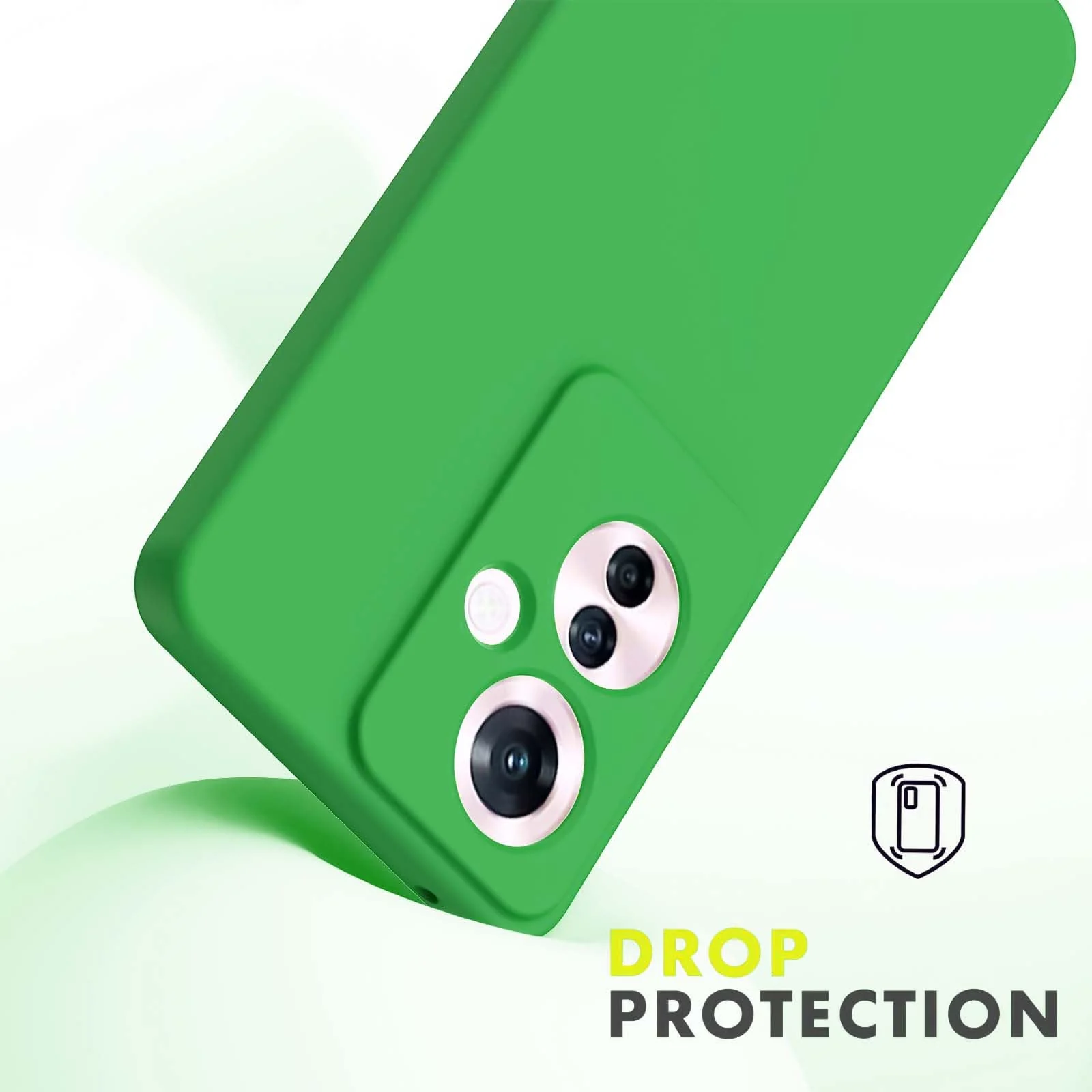 DL3 Mobilak Liquid Silicone Case for OPPO Reno11 F 5G, Not compatible with MagSafe, Supports wireless charging, Camera protection - Neon Green