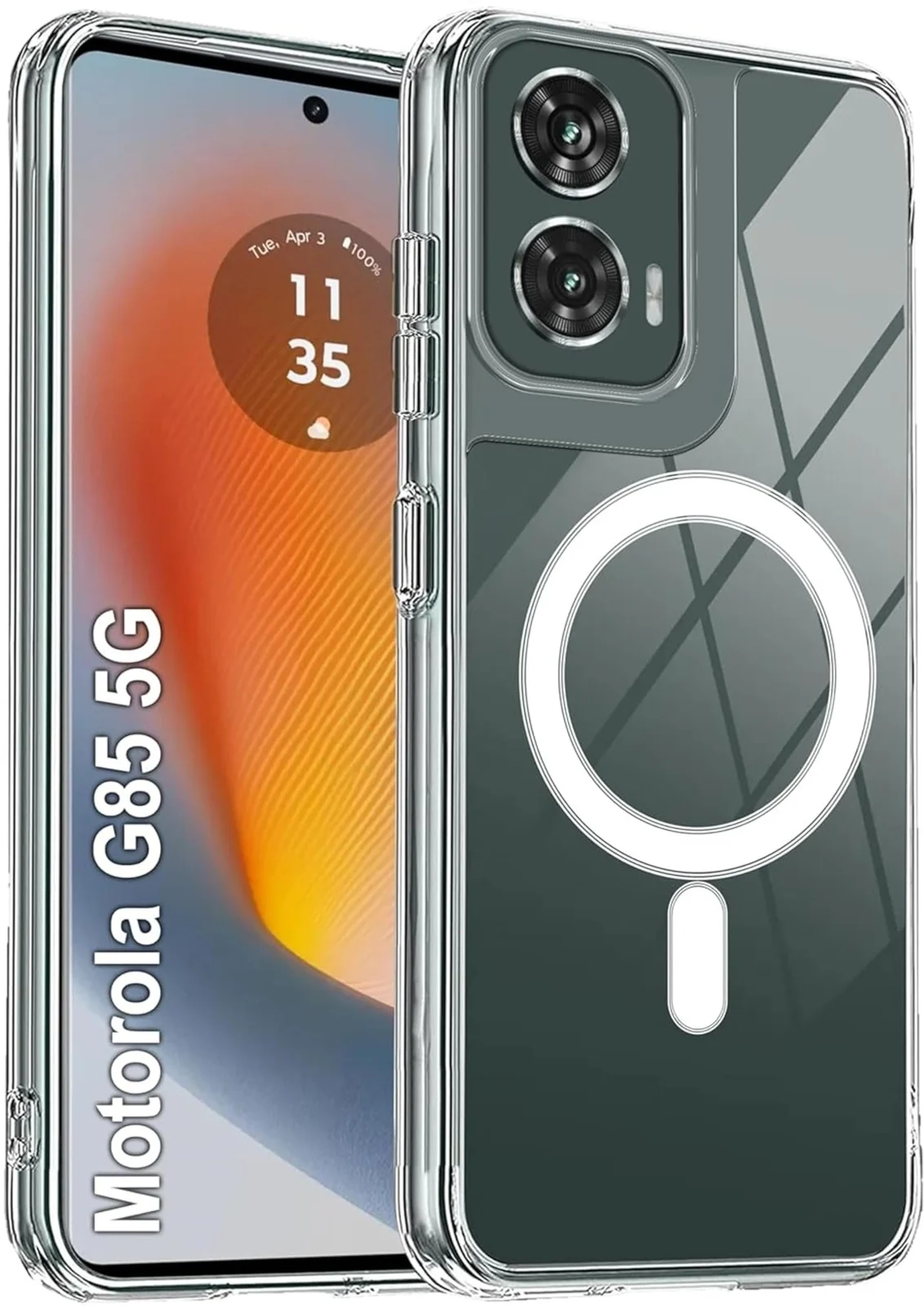 DL3 Mobilak for Motorola Moto G85 5G / Motorola Edge 50 Fusion [Compatible with MagSafe] [Strong Magnet] [Non-Yellowing] Magnetic Slim Thin Bumper Phone Cover, Lightweight, and Durable - Clear