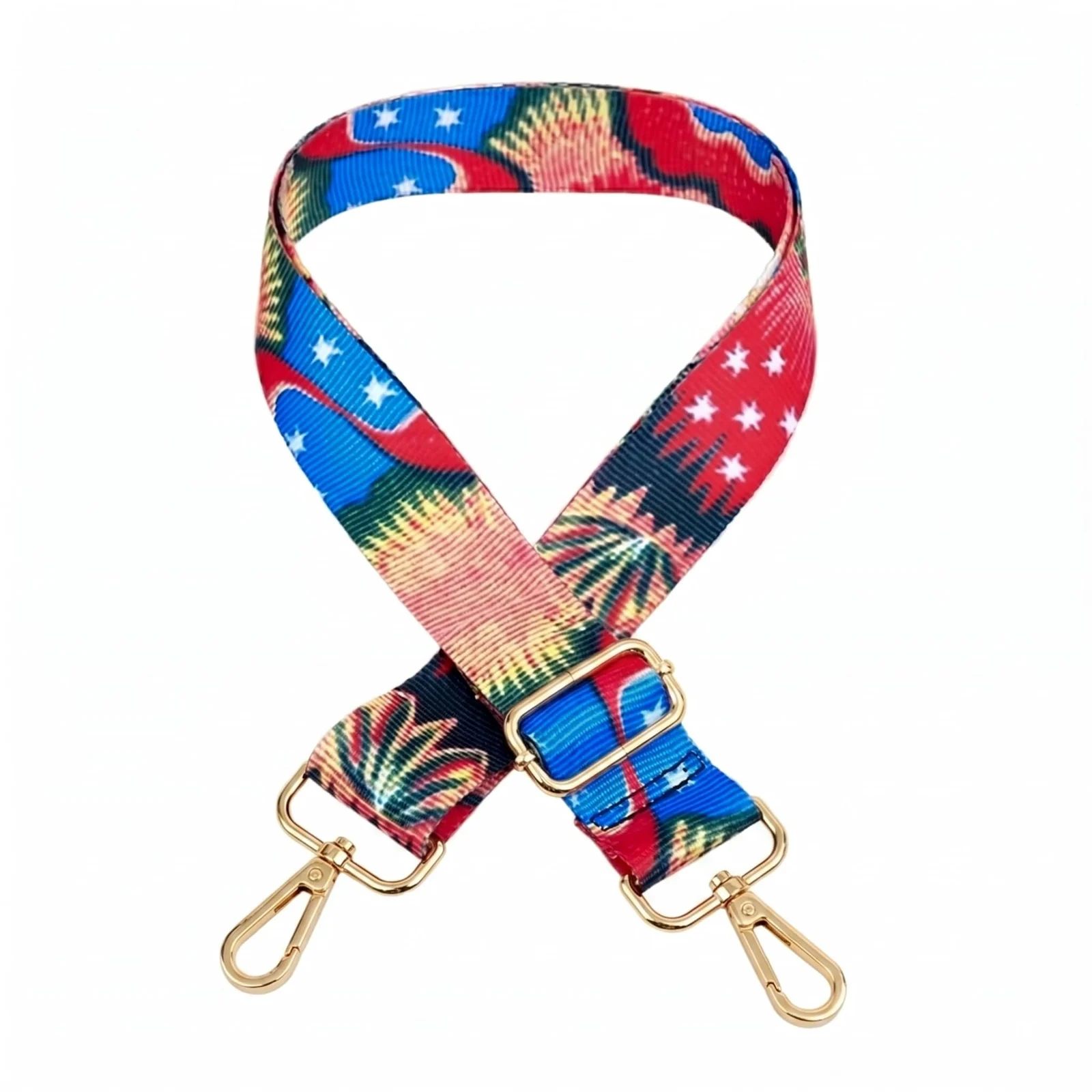 DL3 Mobilak Adjustable Wide Crossbody Bag Strap for Women, Replacement Shoulder Strap for Handbags, Totes & Purses with Elegant Embroidered Pattern and Metal Hooks - C-Multi Color