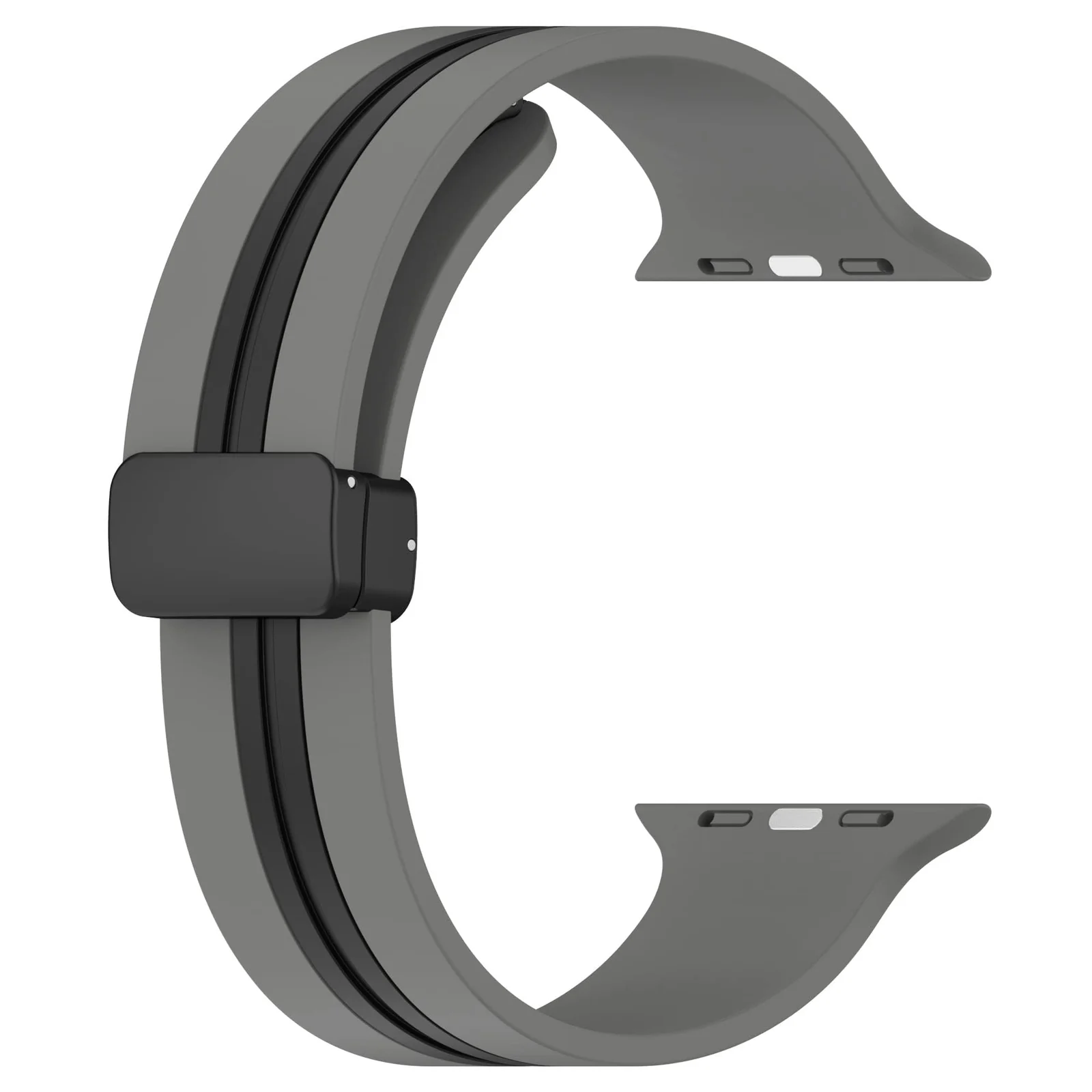 DL3 Mobilak Magnetic Strap for Apple Watch Band 49mm 45mm 44mm 41mm 40mm 38mm 42mm, Silicone Replacement Wristband Strap for iwatch Series 9 8/7/6/5/4/3/2/SE (A. , 38mm/40mm/41mm) - A.Grey Black