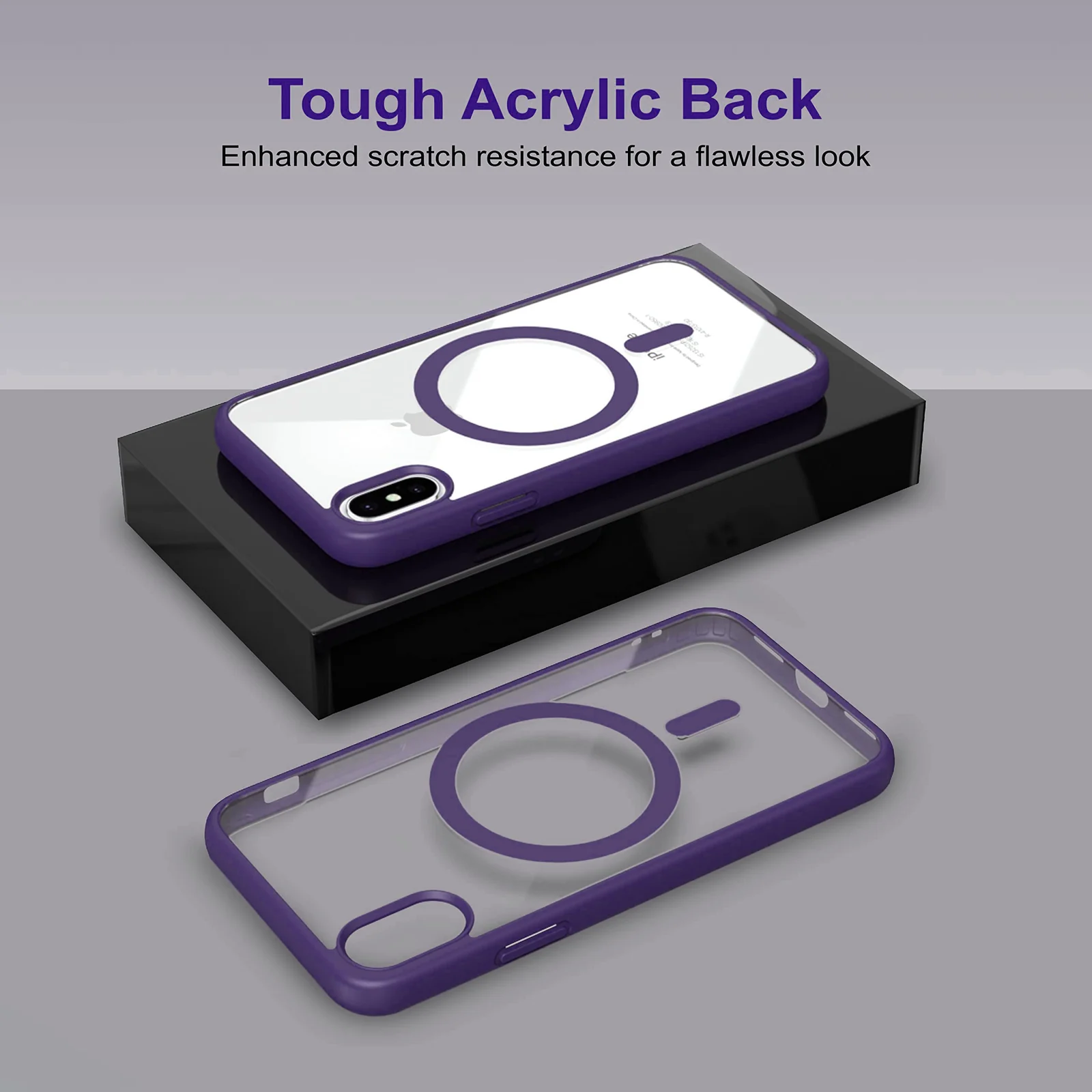 DL3 Mobilak Clear MagSafe-Compatible TPU Case for iPhone XS Max - Deep Purple