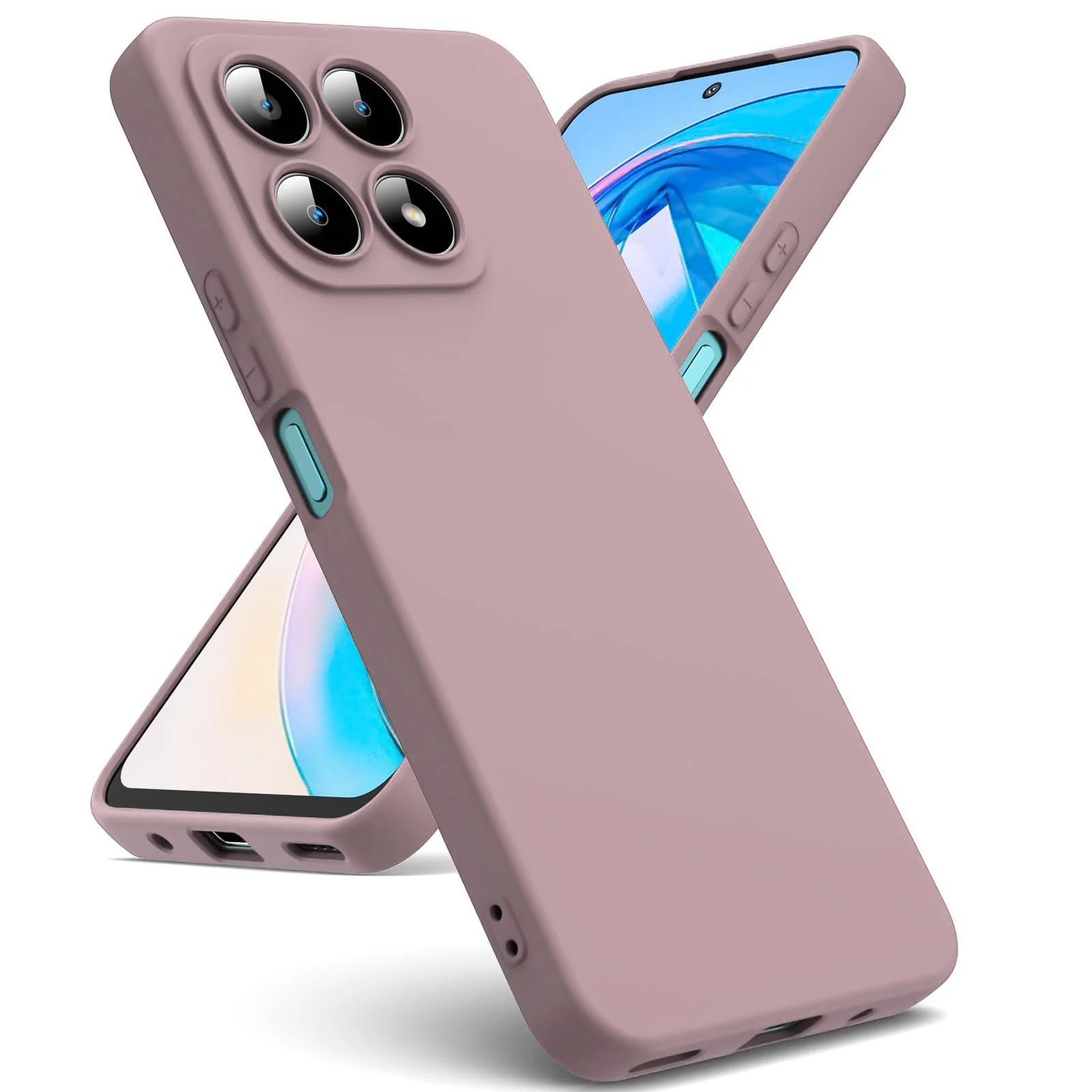 DL3 Mobilak Liquid Silicone Protective Case with Soft Microfiber Lining with Full Camera Protection for Honor X8A - Cashmere