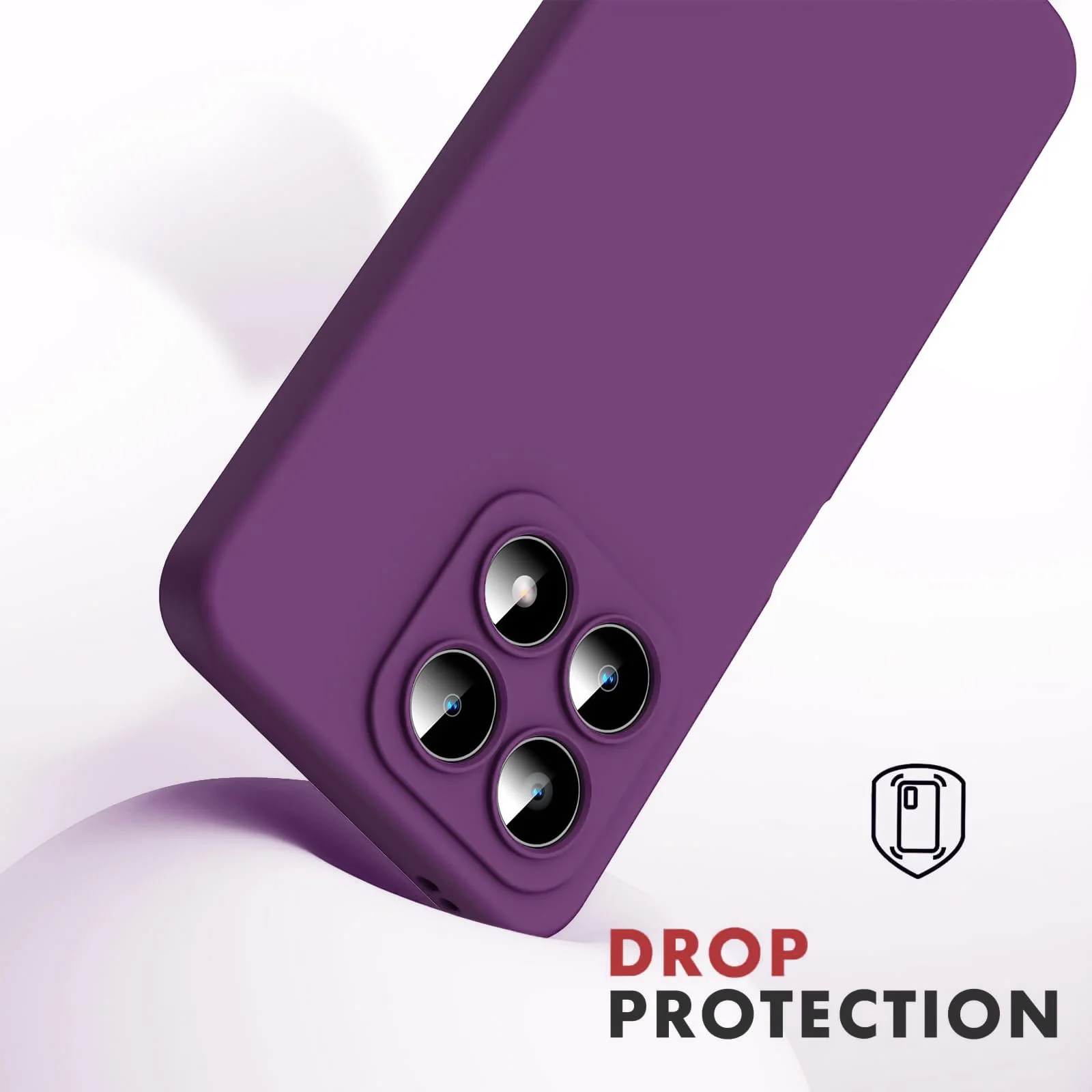 DL3 Mobilak Liquid Silicone Protective Case with Soft Microfiber Lining with Full Camera Protection for Honor X8A - Violet