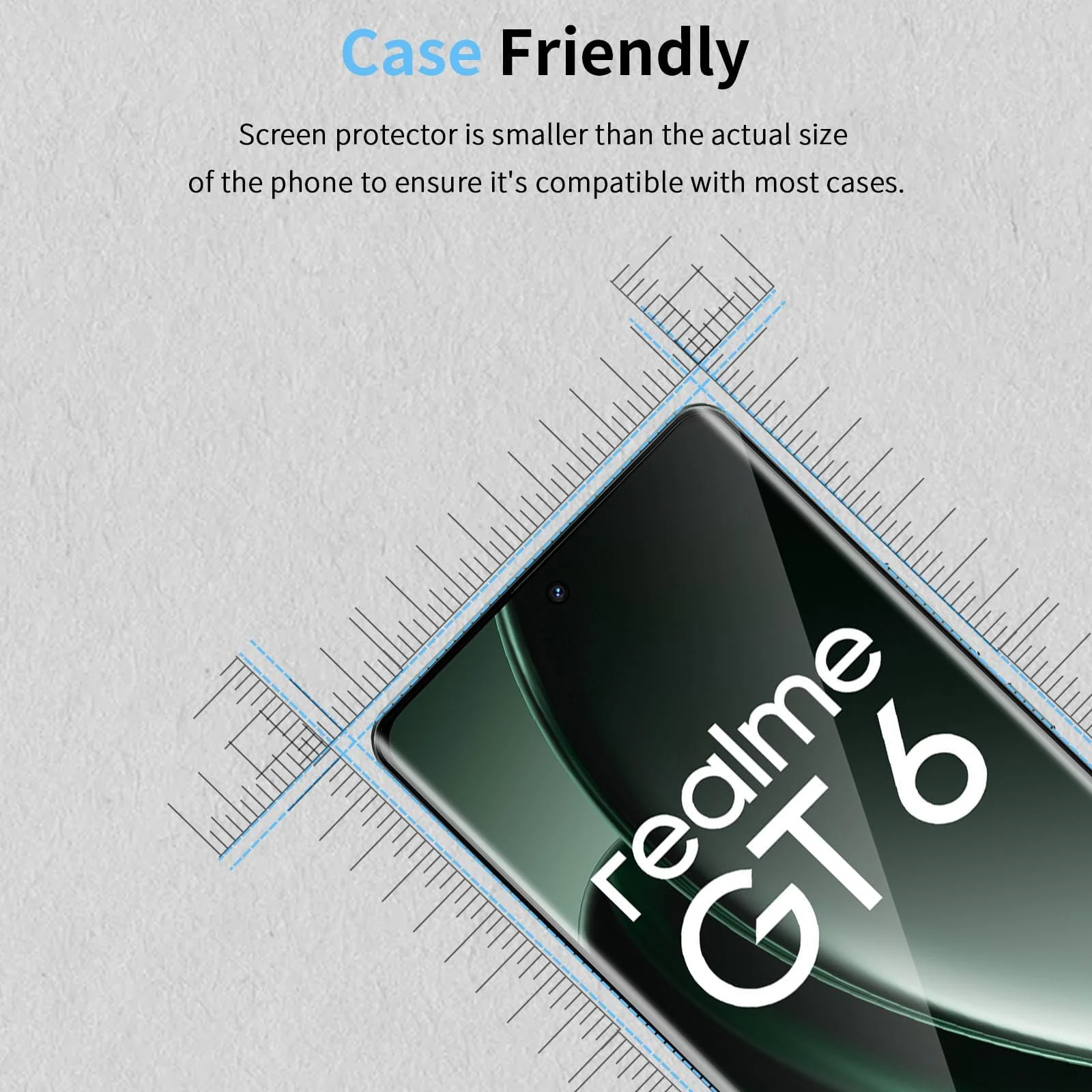 DL3 Mobilak Screen Protector for realme GT 6/realme GT 6T, Tempered Glass Screen Saver Premium HD Protective, Scratch Resistant, NO-Bubble, 9H Hardness, Full Coverage Film - Clear