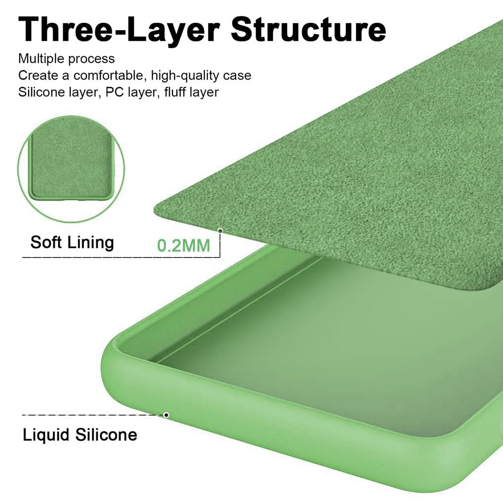 DL3 Mobilak Silicone Protective Case for POCO X5 Pro 5G, Shock-absorbing protection, Scratch-resistant surface, Soft microfiber lining - Light Green