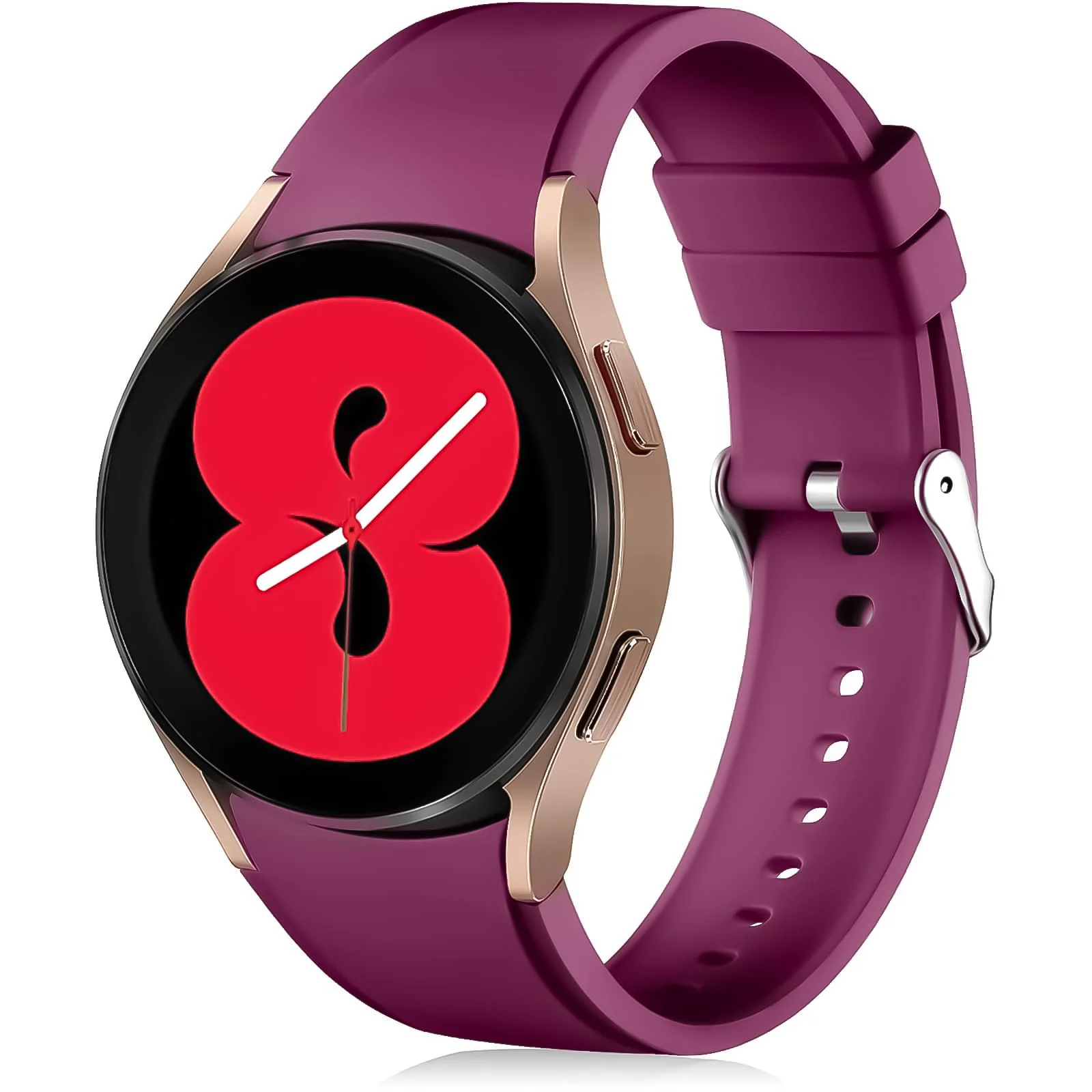 DL3 Mobilak No Gap Bands Compatible with Samsung Galaxy Watch 7 5 4 6 Band 44mm 40mm/Watch 5 Pro 45mm/Galaxy Watch 4 Classic 46mm 42mm Strap,20mm Quick Release Sport Replacement Bands for Women Men - Purplish Red