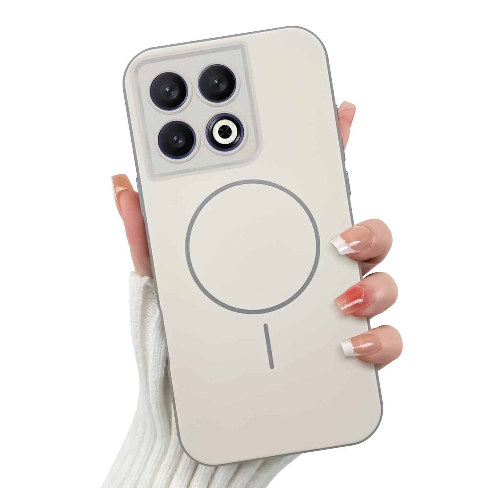 DL3 Mobilak Case For Infinix GT 20 Pro Slim Design [Not Compatible with MagSafe] Soft Silicone Case Flexible TPU Anti-Scratch Protective Cover with Full Camera Protection - Off-White