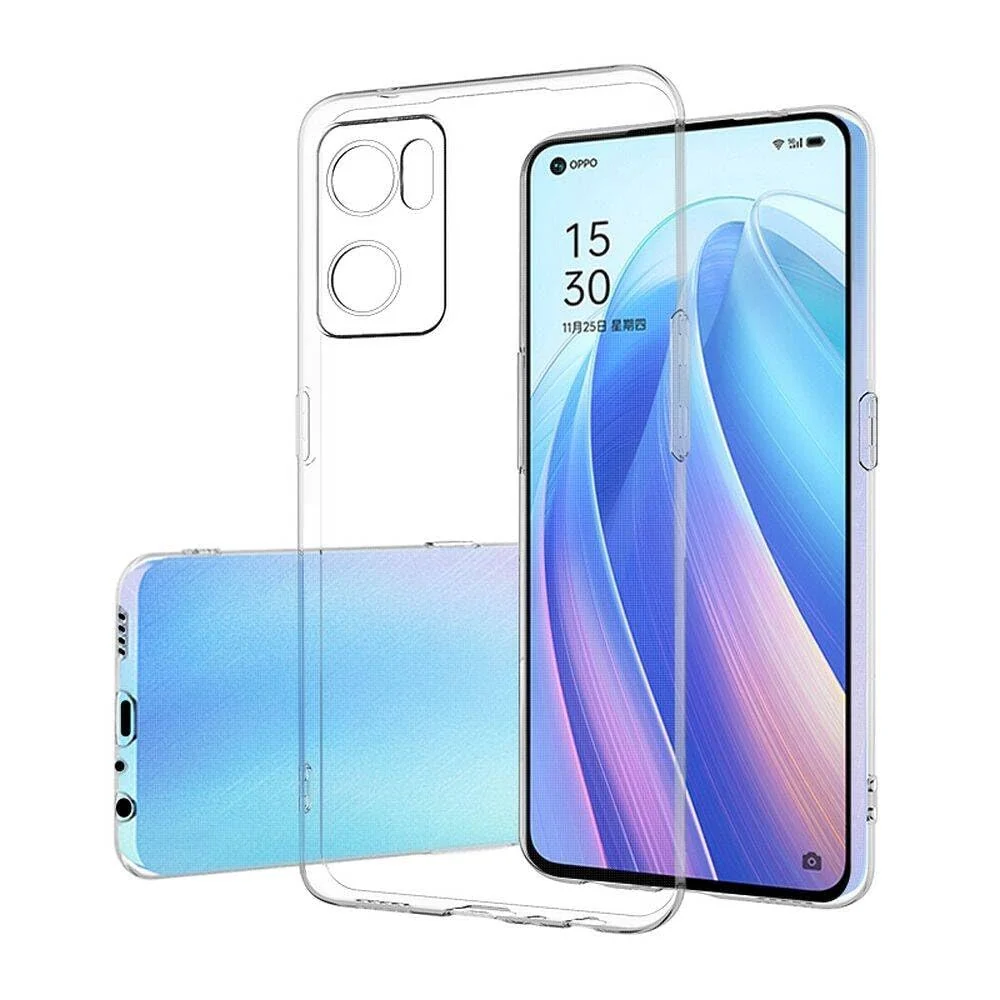 DL3 Mobilak Case Compatible with OPPO Reno7 4G/Reno8 4G/F21 Pro 4G Case Crystal Soft TPU Gel Case Flexible Silicone Anti-Scratch Camera Protection TPU Cover - Clear