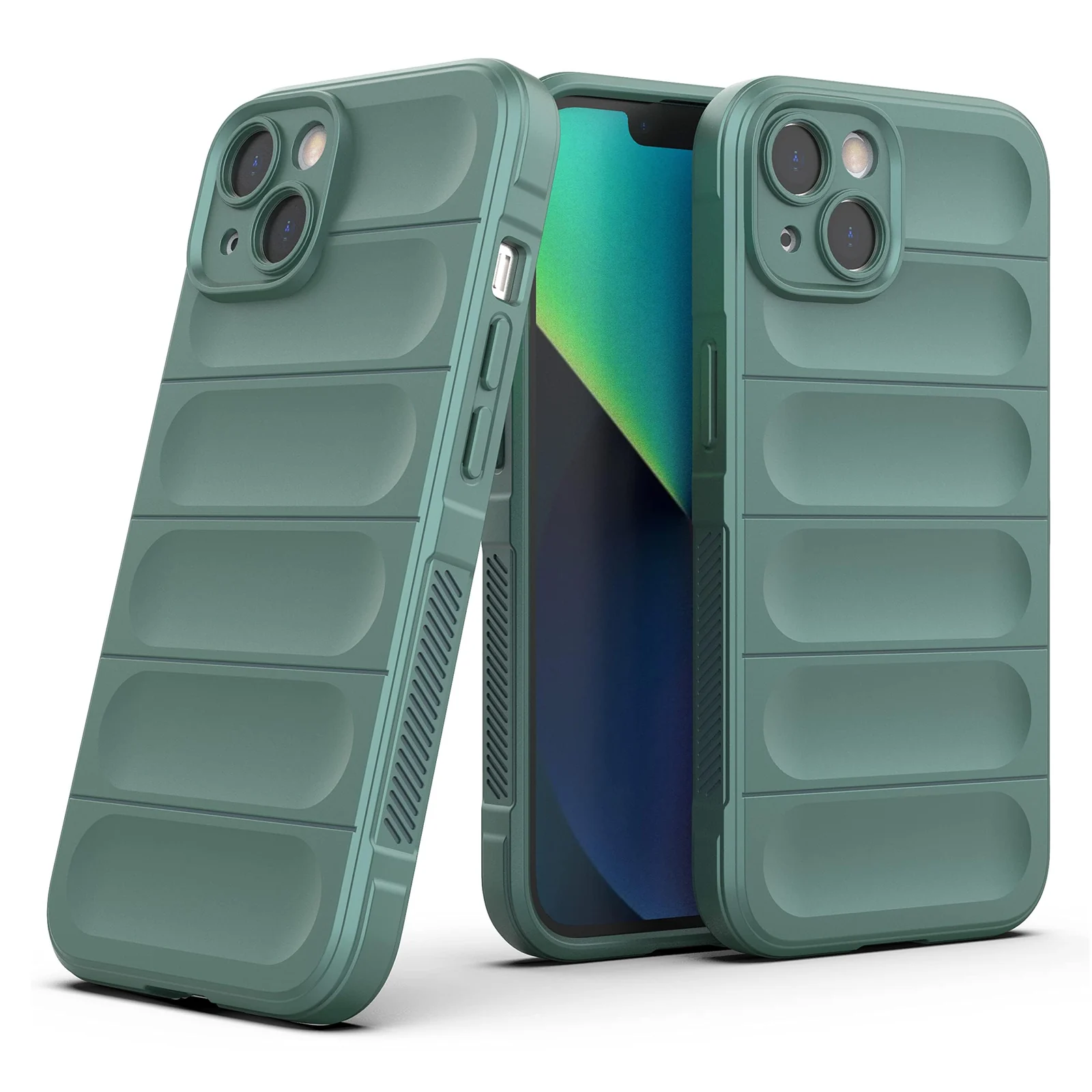 DL3 Mobilak Soft Silicone Protective Case for Apple iPhone 15 with Camera Protection and Shockproof Design - Green