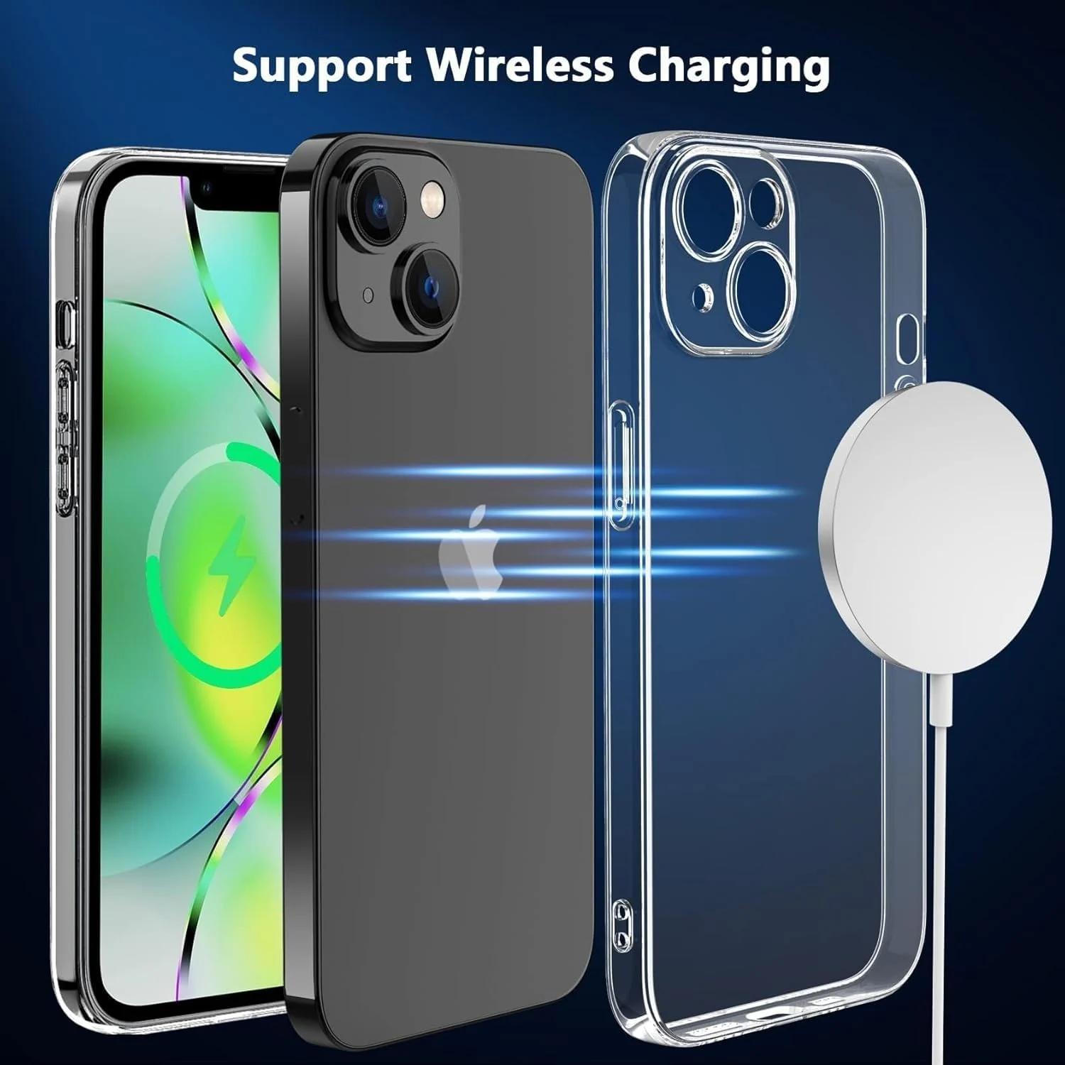 DL3 Mobilak Camera Protective Case Compatible with iPhone 15+ Plus/iPhone 14 Plus 6.7-Inch Case, Mobile Phone Case Thin Soft Silicone Anti-Yellow Protective Case - Clear