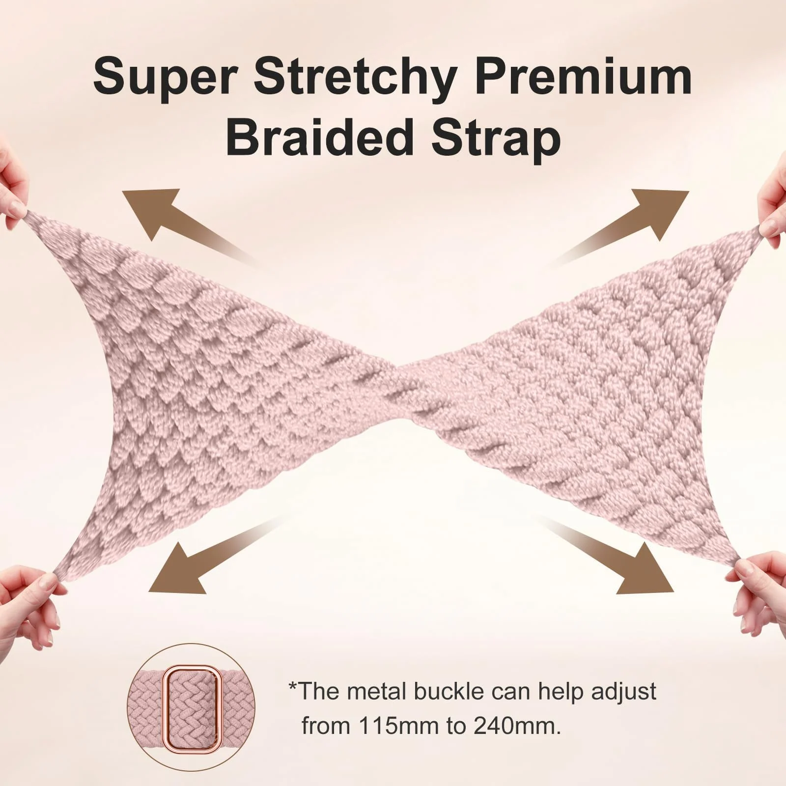 DL3 MOBILAK Soft Elastic Nylon Watch Strap for Xiaomi Redmi Watch 3 Lite and 3 Active - Pink