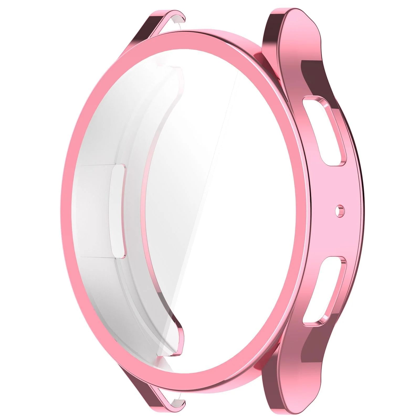 DL3 Mobilak Screen Protector Case for Samsung Galaxy Watch 6 44mm, Flexible TPU Cover Shockproof Protective Case Plated Bumper Shell Galaxy Watch 6 44mm - Pink