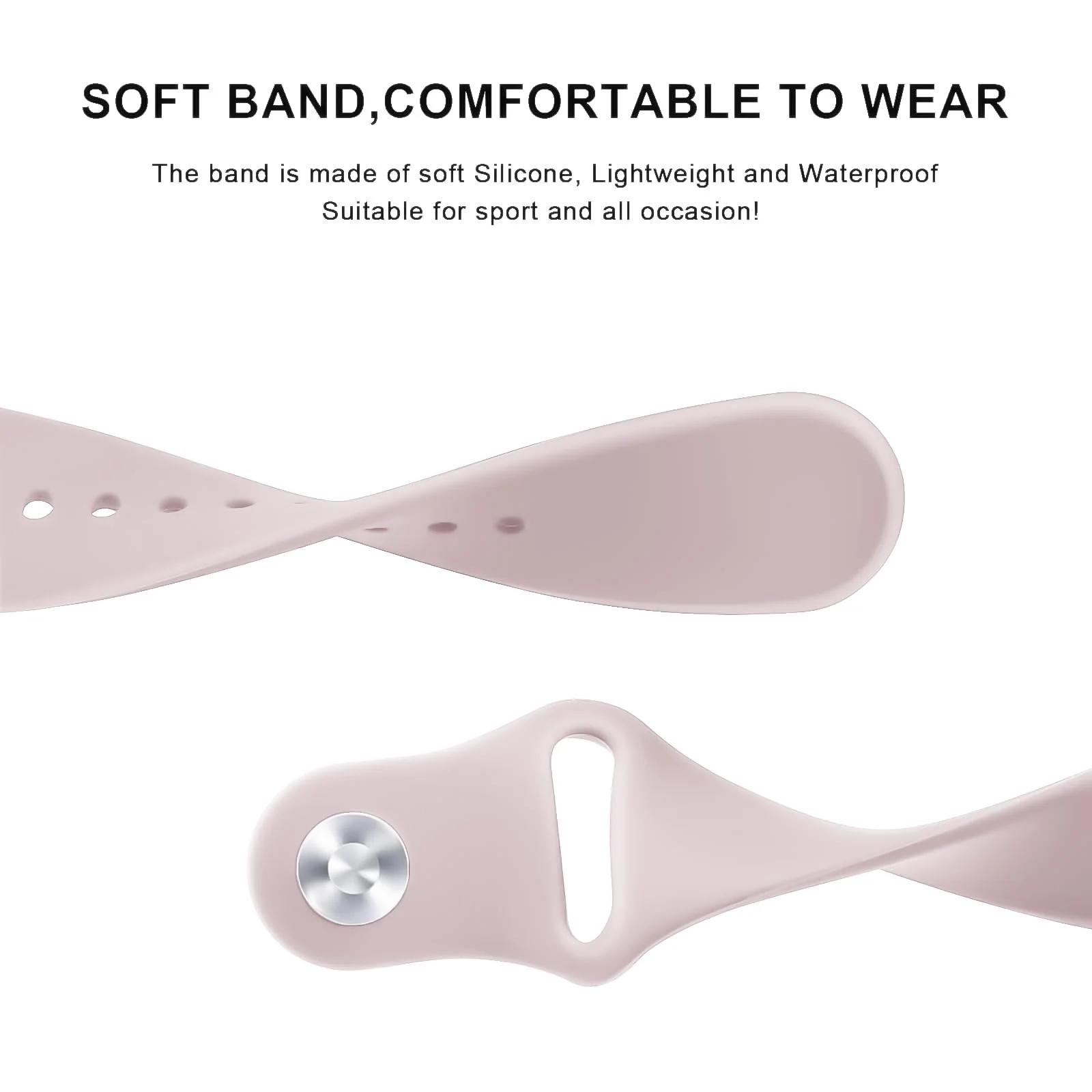 DL3 Mobilak Straps Compatible with Xiaomi Redmi Watch 5 Active/Redmi Watch 5 Lite Bracelets for Men Women, 22mm Soft Silicone Strap, Waterproof Adjustable Band Sports Replacement - Pink Sand