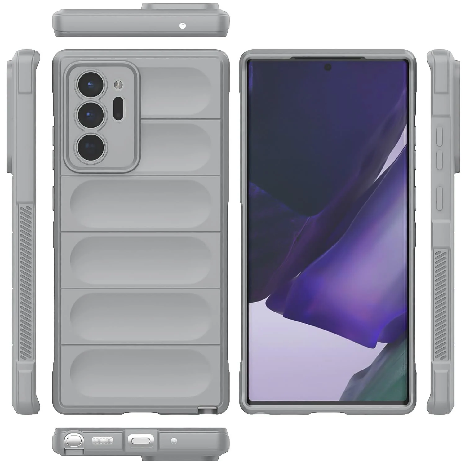 DL3 Mobilak Flexible Silicone and TPU Protective Case with Camera Protection for Samsung Galaxy Note 20 Ultra - Gray