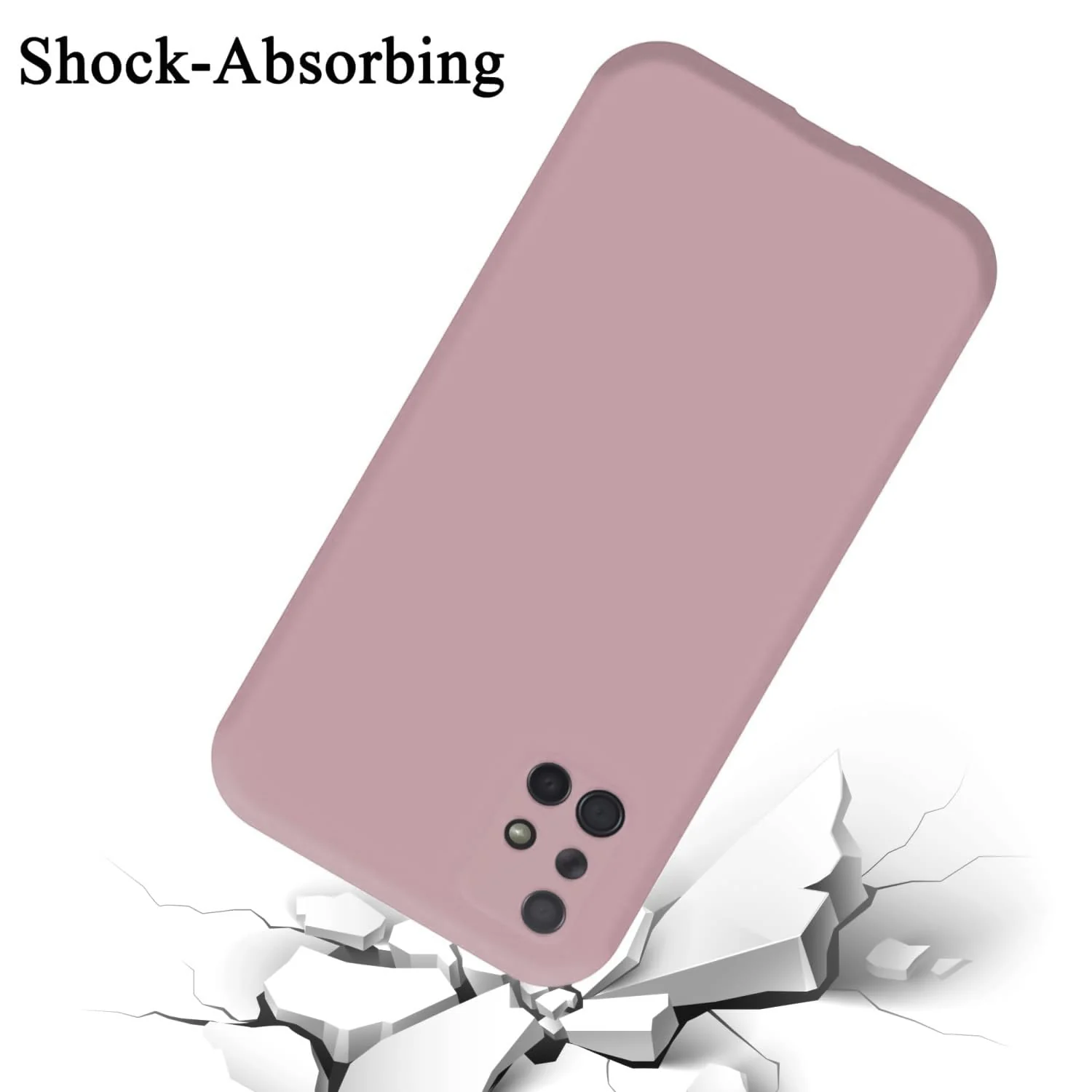 DL3 Mobilak Soft Silicone Protective Case for Samsung Galaxy A71 with Microfiber Lining and Shockproof Design - Cashmere