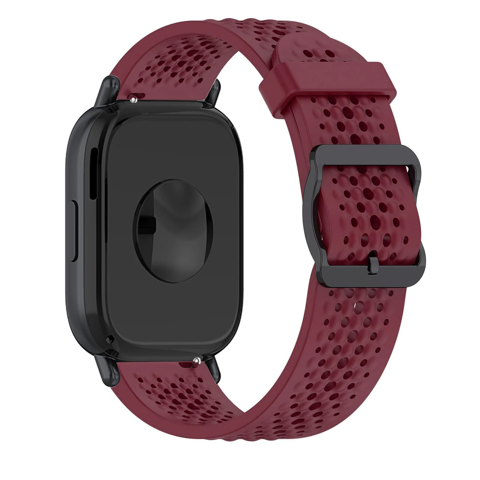 DL3 Mobilak 22 mm Silicone Breathable Sport Bracelet For Xiaomi Redmi Watch 5 Active/Redmi Watch 5 Lite Strap, 22mm Adjustable Armband Watchbands Quick Wristband Watch Strap Bands - Wine Red