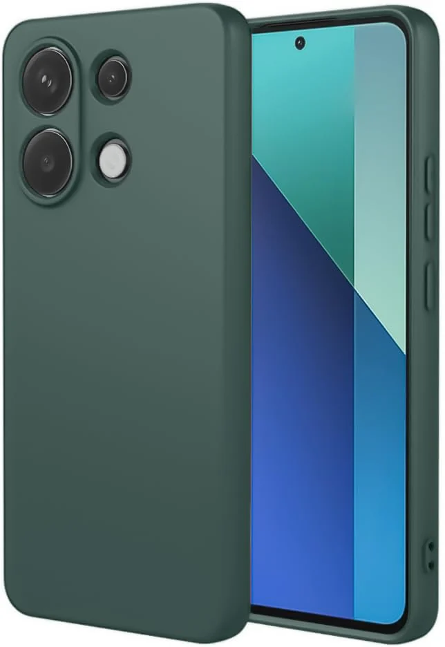 DL3 Mobilak Liquid Silicone Case for Xiaomi Redmi Note 13 4G, Shock-absorbing protection, Scratch-resistant surface, Soft microfiber lining - Green