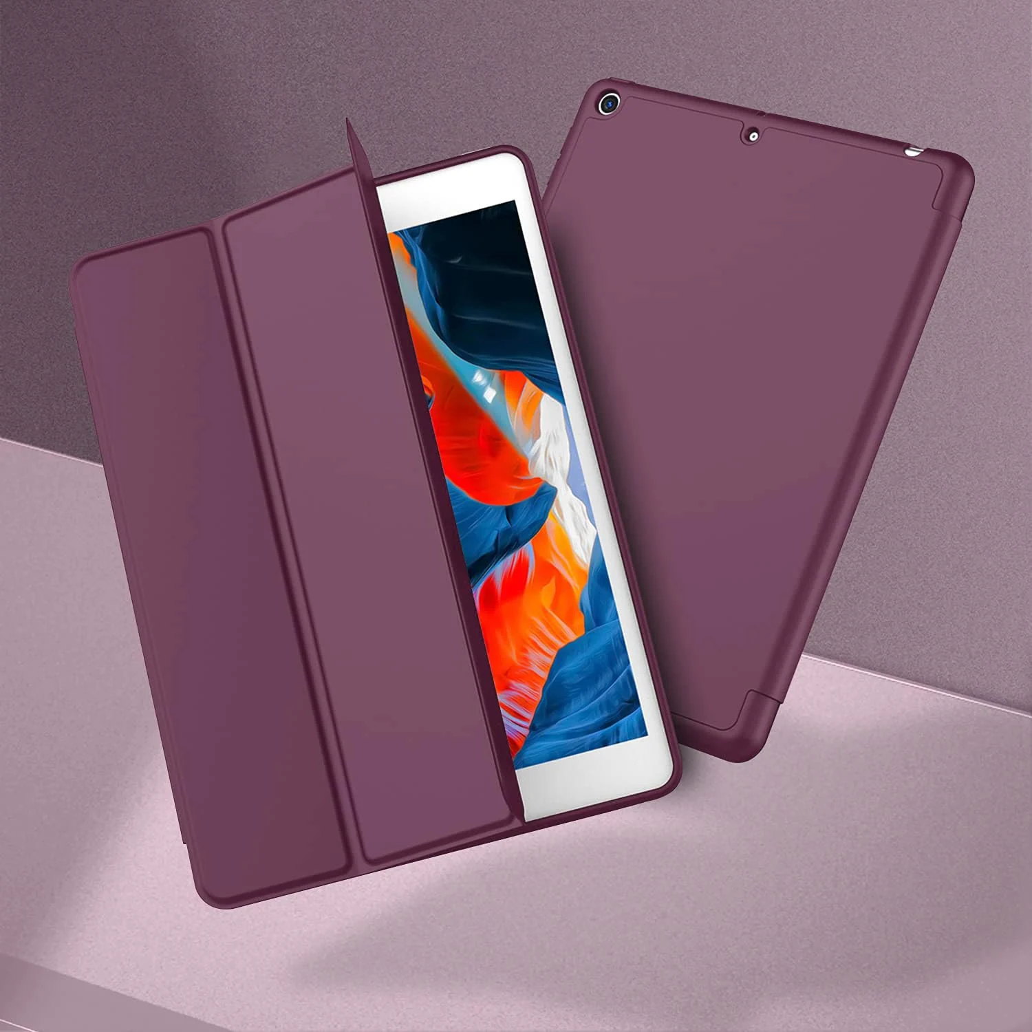 DL3 Mobilak Smart Case for Samsung Galaxy Tab A8 10.5 Inch 2021(-X200/-X205/-X207) with Pencil Holder, Soft TPU Smart Stand Back Cover Auto Wake/Sleep Feature - Wine Red