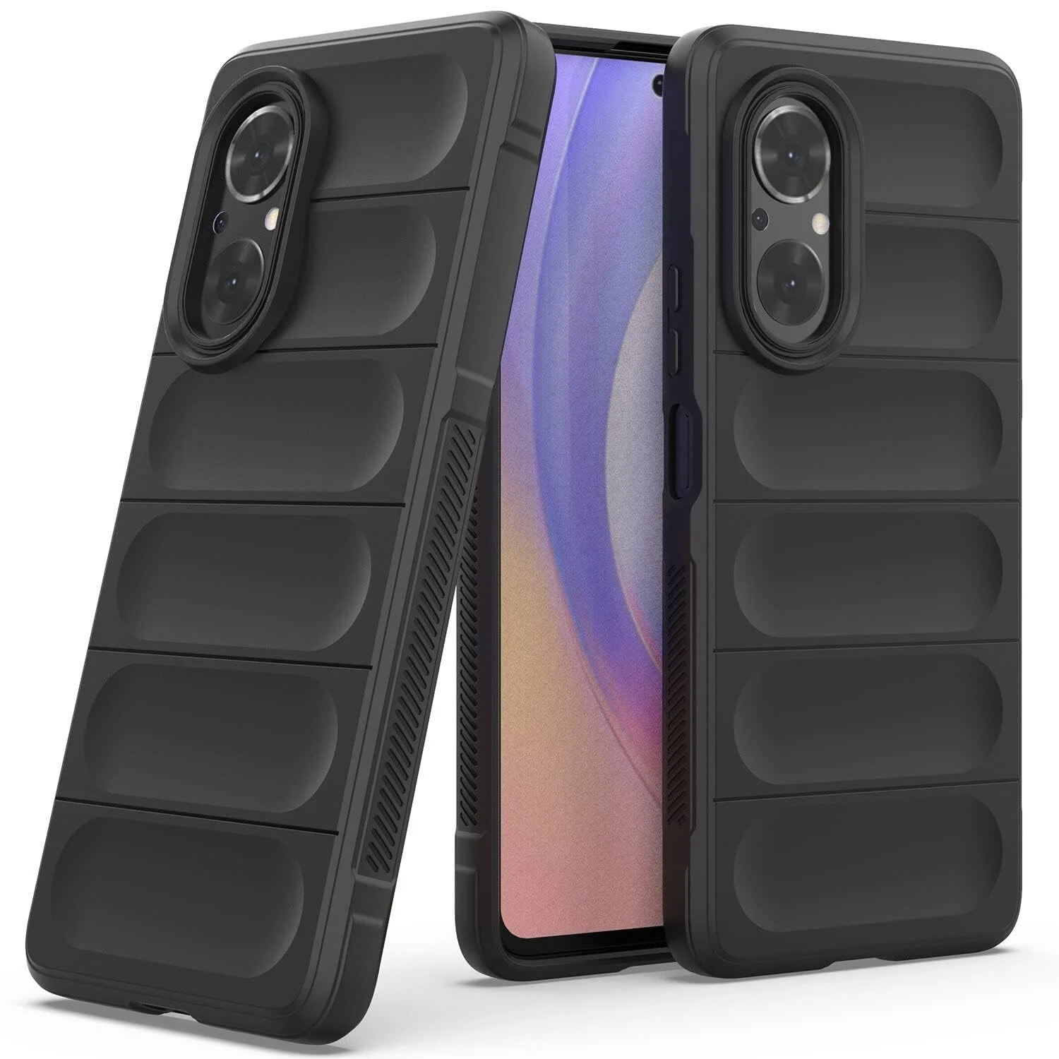 DL3 Mobilak Flexible Silicone and TPU Protective Case with Camera Protection for Huawei Nova 9 SE / Honor 50 SE - Black