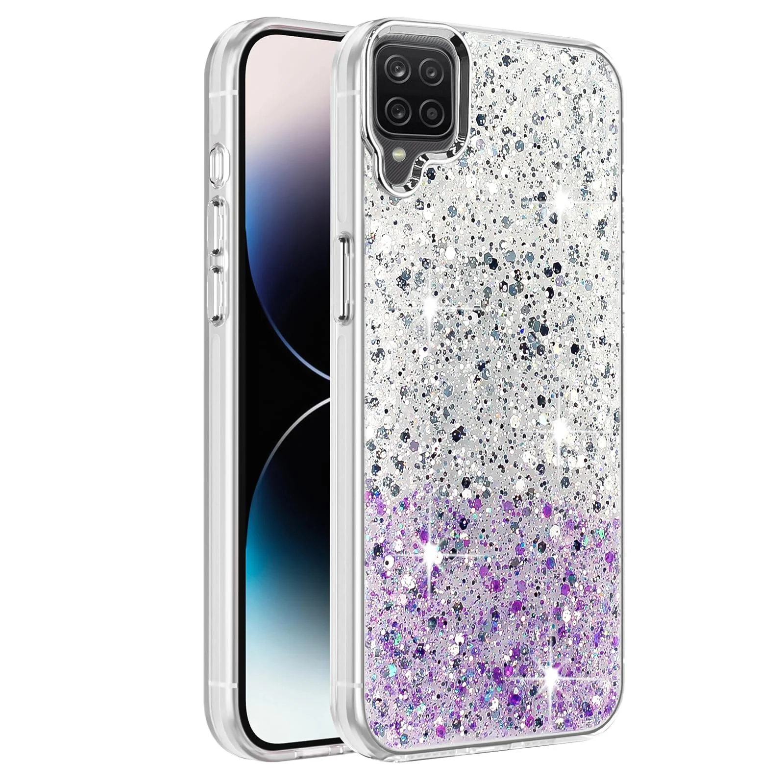 Samsung Galaxy A12 / M12 — DL3 Mobilak Glitter Protective Case for Samsung Galaxy A12 / M12, Supports wireless charging, Camera protection, Shock-absorbing protection
