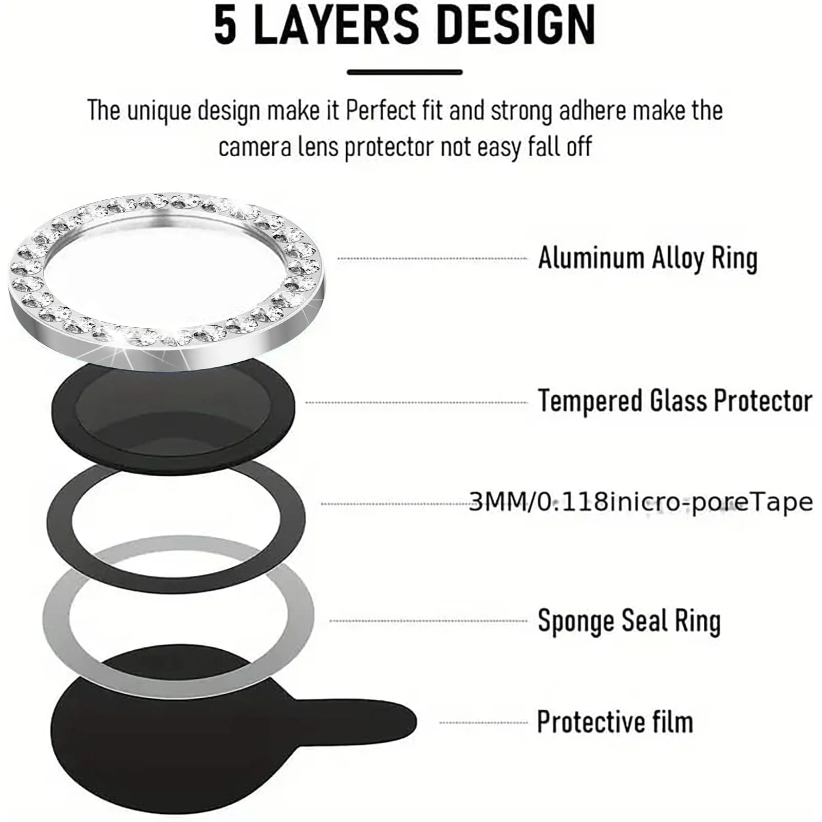 DL3 Mobilak Camera Lens Protector for Samsung Galaxy S23 Ultra, Camera protection, Shock-absorbing protection, Scratch-resistant surface - Diamond Silver