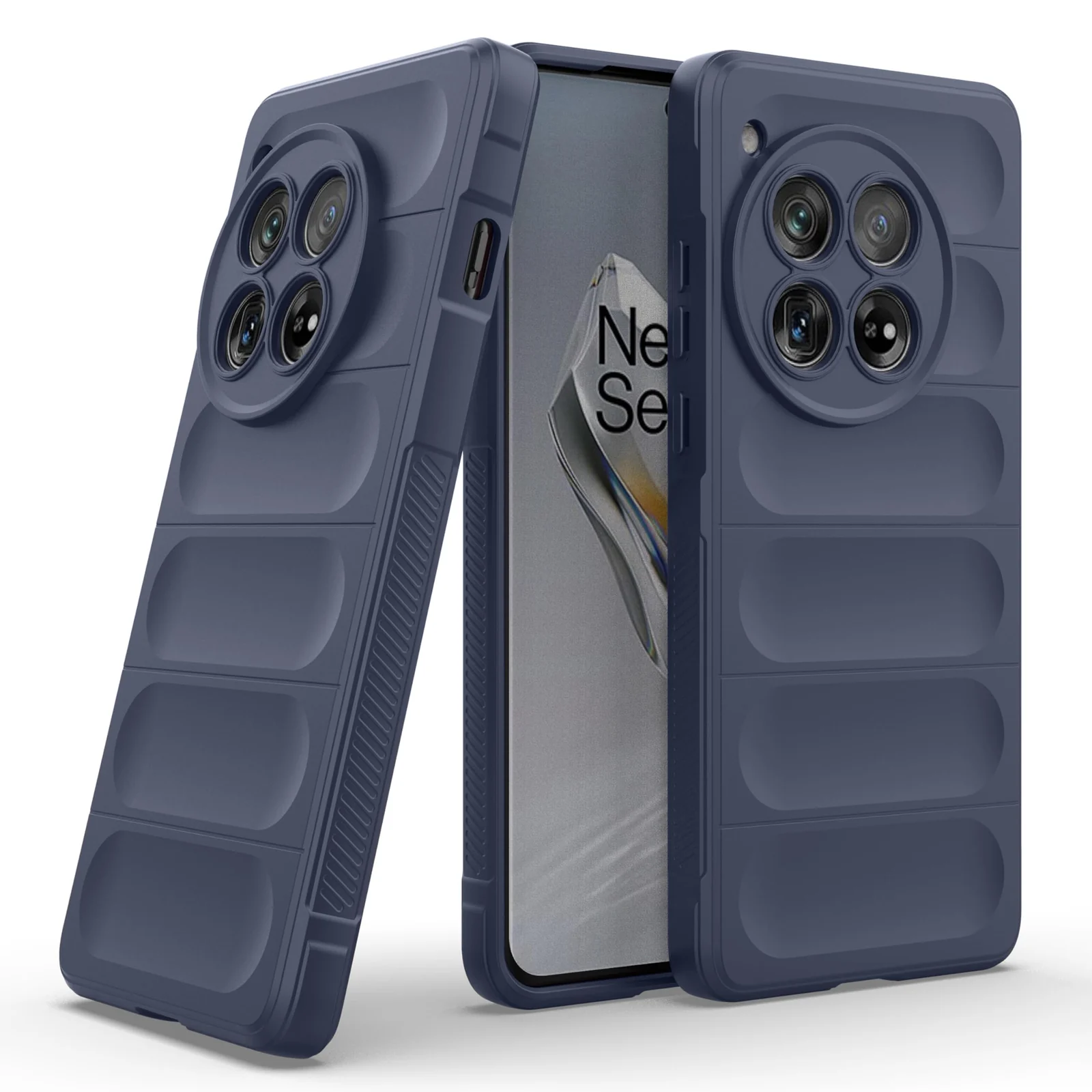 DL3 Mobilak Flexible Silicone and TPU Protective Case with Camera Protection for OnePlus 12 5G - Blue
