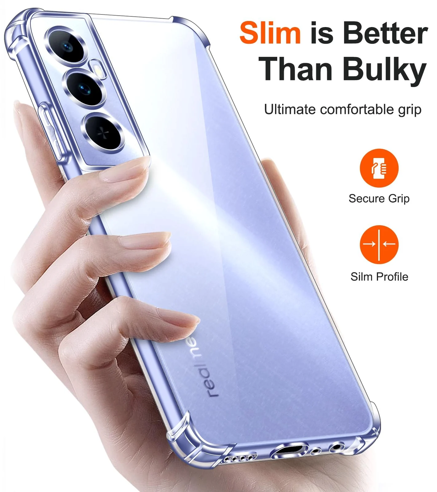 DL3 Mobilak Clear TPU Protective Case for realme C65 4G / realme C65 4G with Camera Protection and Shockproof Design - Clear