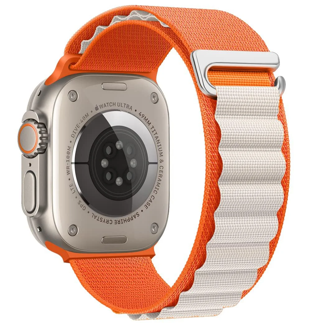 Apple Watch Ultra 49MM 45MM 44MM 42MM — DL3 Mobilak Trail/Alpine Loop Nylon Band Compatible with Apple Watch Ultra 2/Ultra Band 49mm 45mm 44mm 42mm, Adjustable with Metal C-Hook Strap for iWatch Ultra Series 9/8/7/6/5/4/3/2/1/SE2/SE