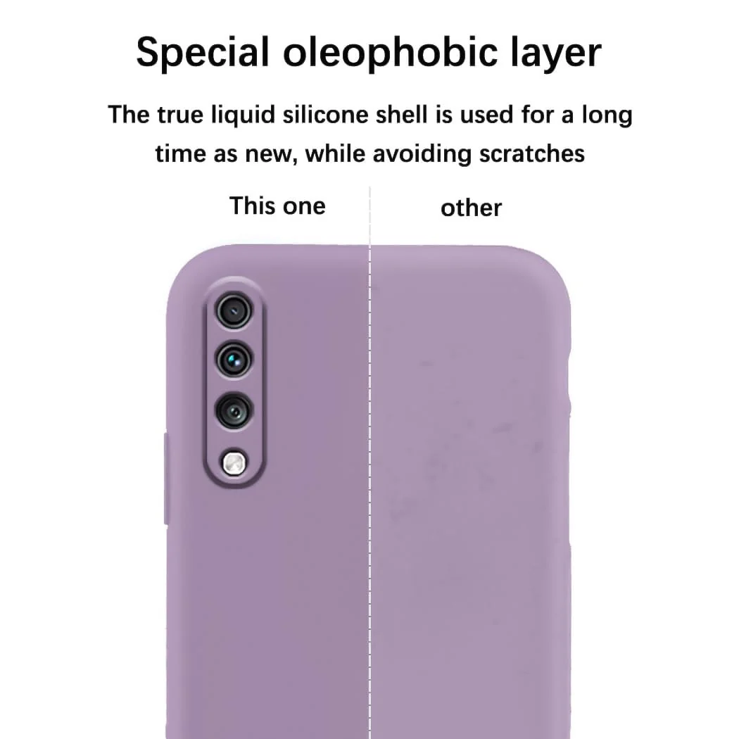 DL3 Mobilak Soft Silicone Protective Case for Samsung Galaxy A70 / A70s with Microfiber Lining and Shockproof Design - Lavender