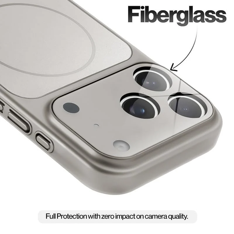 DL3 Mobilak MagSafe-Compatible Magnetic Case for iPhone 17 Pro Max with Camera Protection and Shockproof Design - Steel Grey