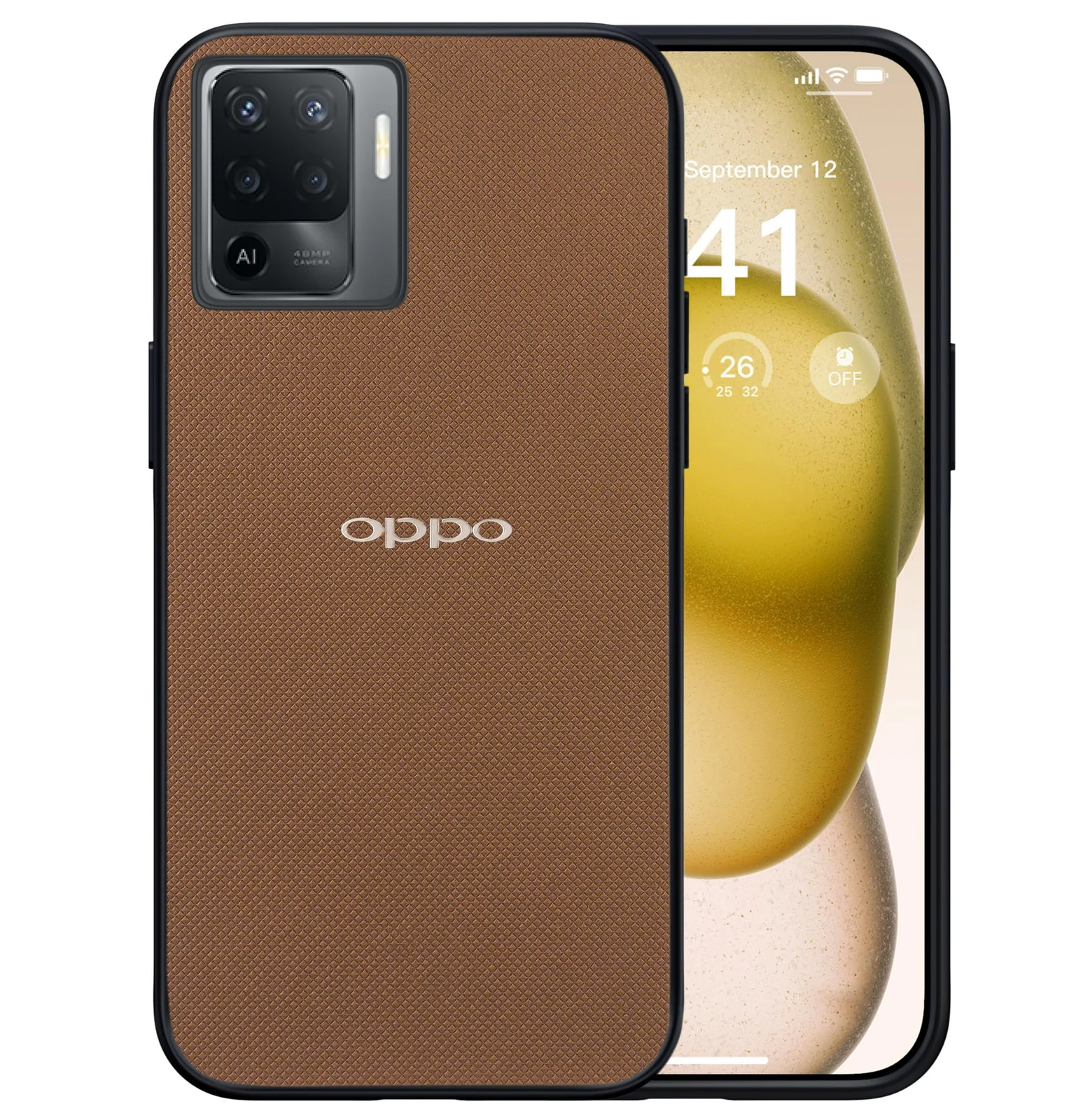 Dl3 Mobilak Compatible with Oppo A94 4G / F19 Pro 4G / Reno 5F Case Dual Layer Heavy Duty Cell Phone Protective Cover Shockproof Rugged with Non-Slip Textured - Black